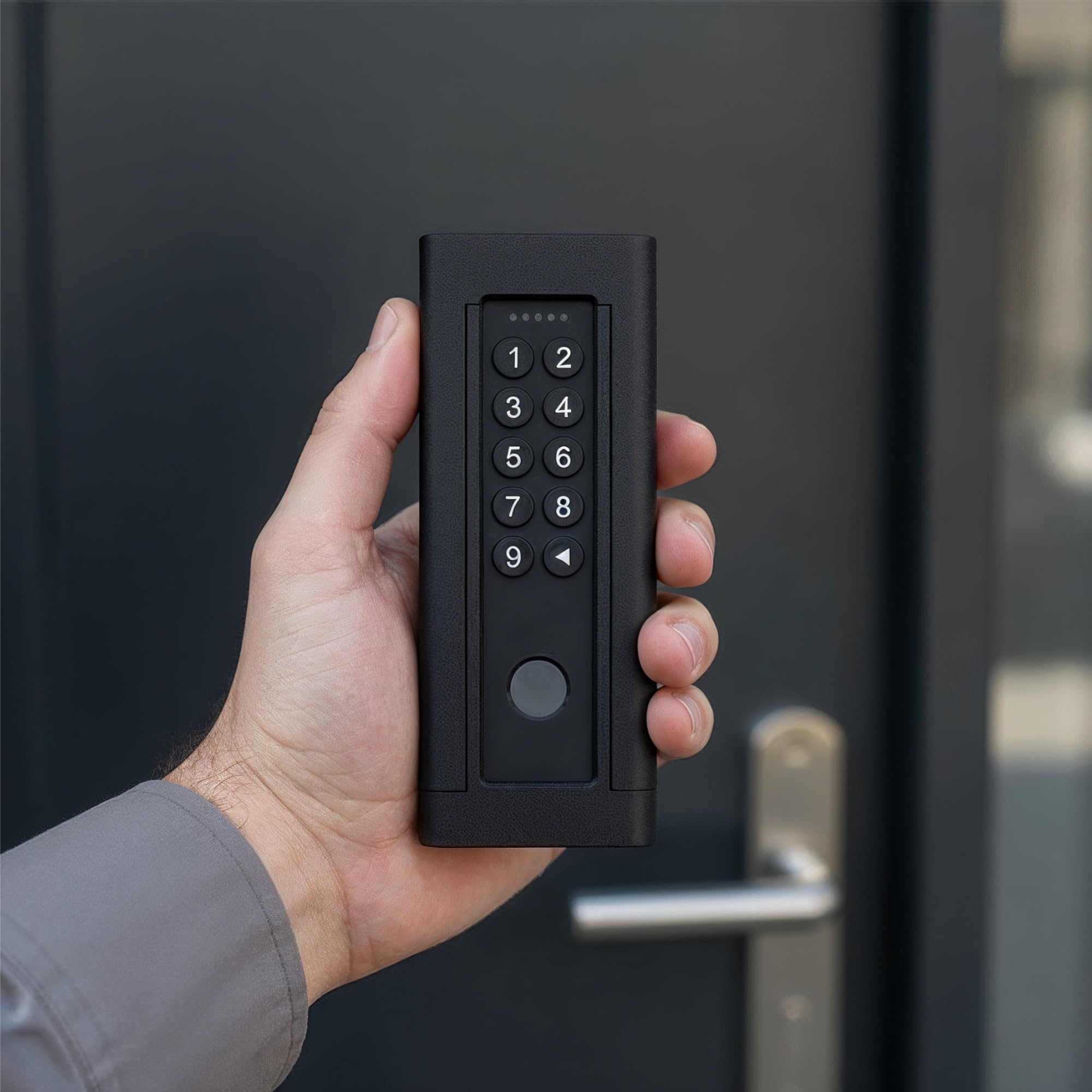 Wandhalterung passend für Nuki Keypad 2 - Zubehör für elektronische Türschlösser an der Hauswand - Sicherer Fingerprint Rahmen für den smarten Eingangsbereich - Schwarz