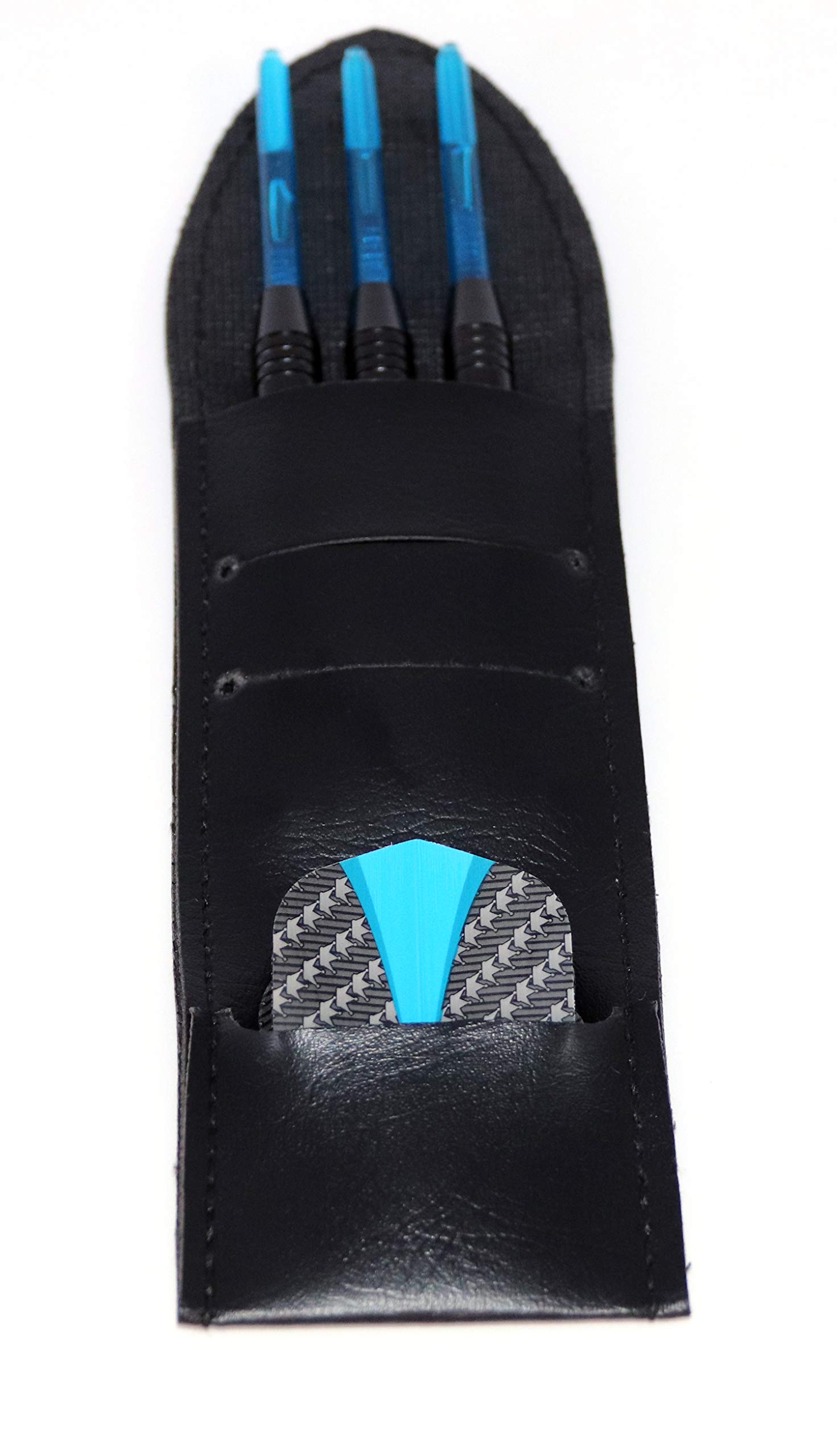 Engelhart 3 Fléchettes En Laiton De Qualité Supérieure. Niveau Semi- Professionnel, Corps Doré, Tige Noire, Ailettes Noires Et Vertes. Etui De Fléchettes Rigide Inclus. Poids 22 GR