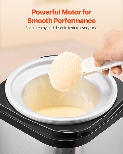 Miniatura 3 de VEVOR Máquina de helados, 2.11 cuartos de galón de capacidad, máquina eléctrica automática de helados, con fácil operación y limpieza, carcasa de