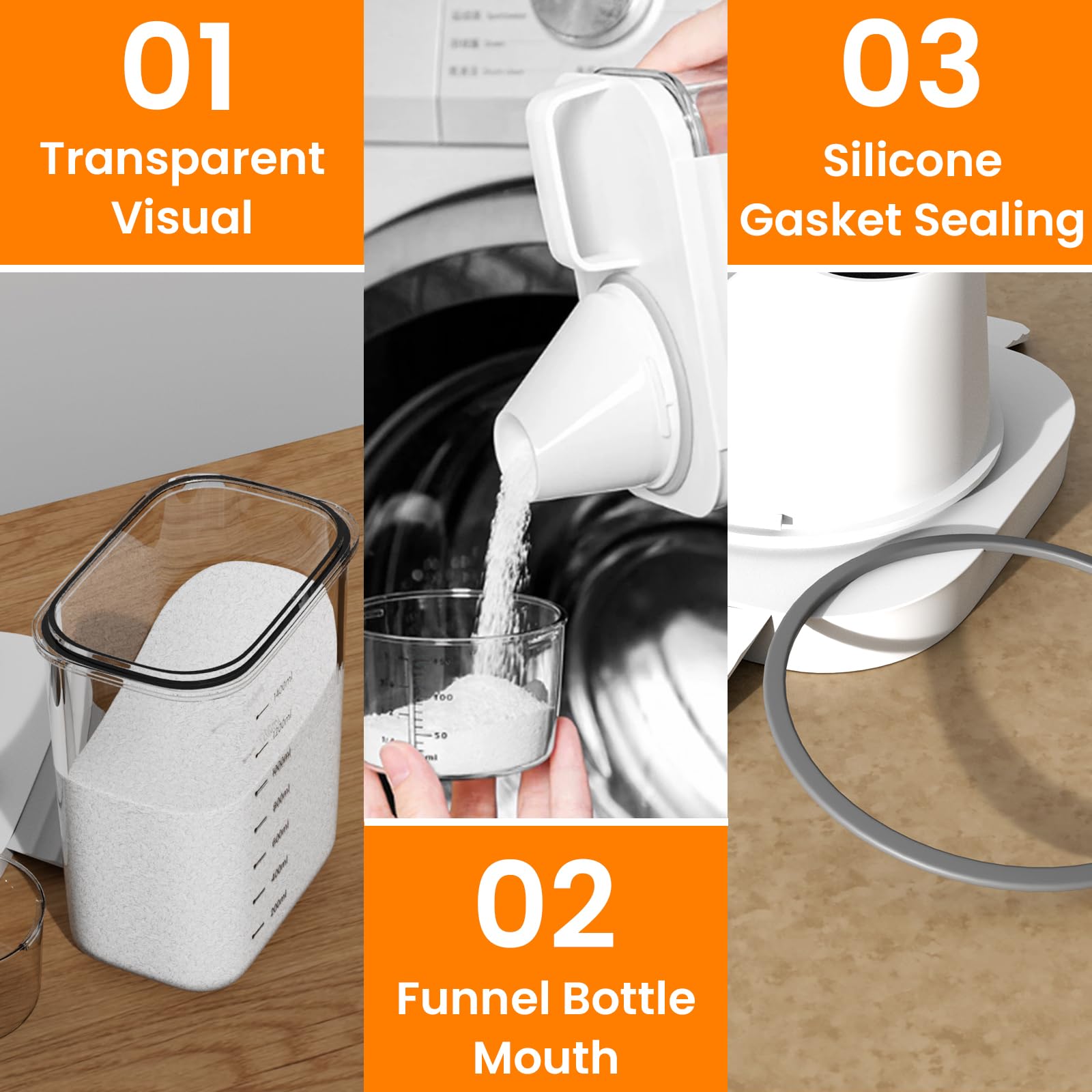Mucek 2 stuks 1800 ml luchtdichte wasmiddeldispenser met