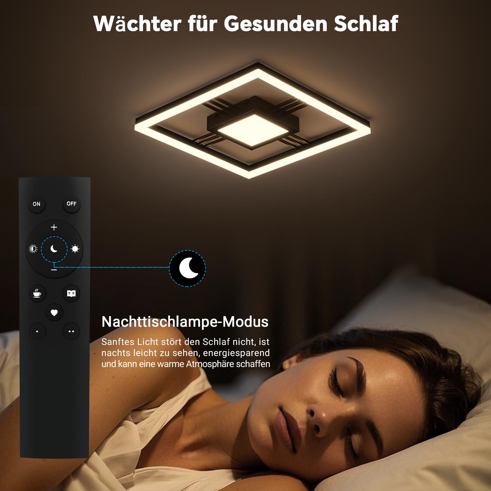 Sky angle LED Deckenleuchte mit Fernbedienung, Dimmable Schwarze Deckenlampe 3000K-6000K, 40W 4800LM 40cm Flush Mount für Schlafzimmer, Wohnzimmer, Arbeitszimmer, Badezimmer