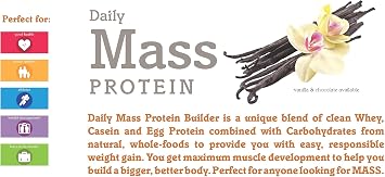 swiig Mass Builder Protein Powder, Chocolate, No GMO Ingredients, No Artificial Flavors, Colors or Sweeteners, No Fillers, 3.3 Pound Bag
