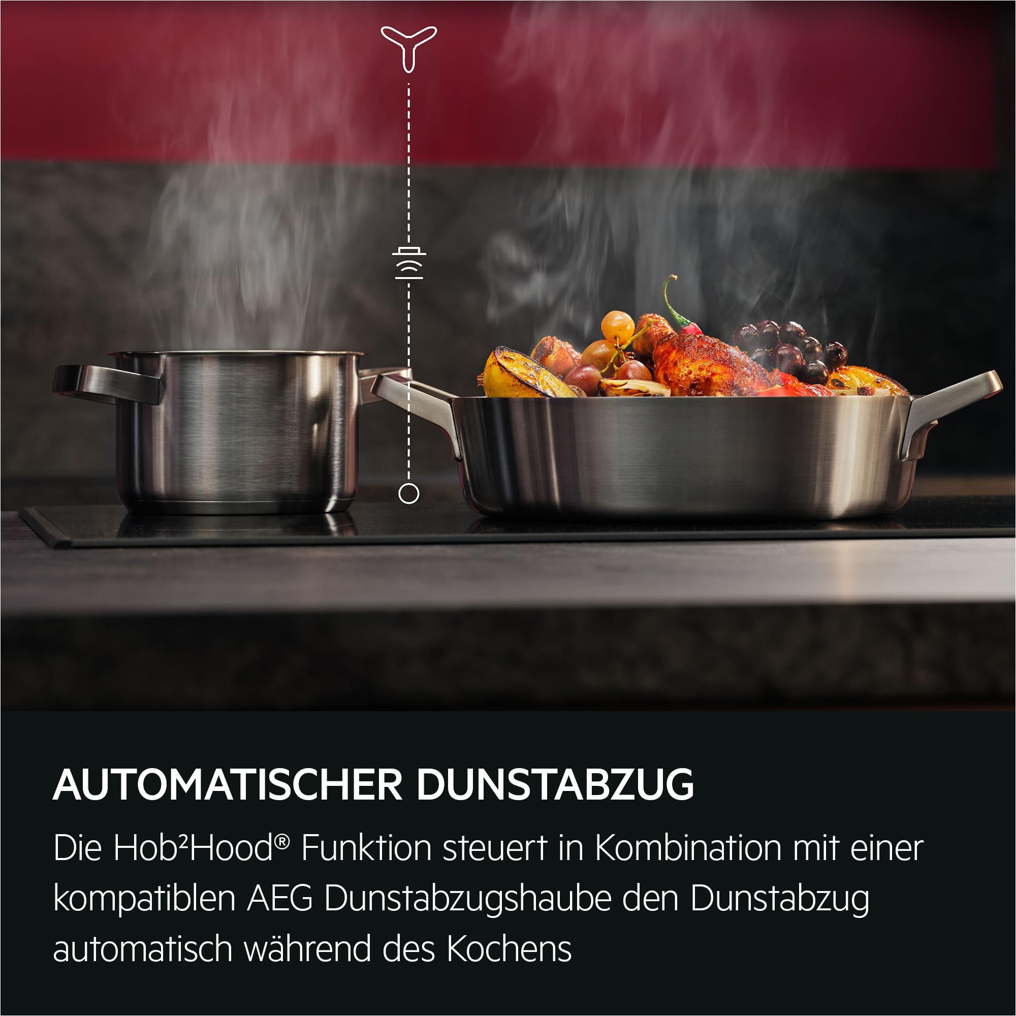 AEG Induktionskochfeld 80 cm SaphirMatt Testsieger ETM TII84B0FFZ | Bis zu 10x weniger sichtbare Kratzer, resistent gegen Fingerabdrücke, Made in Germany, schnelles Aufheizen mit PowerBoost