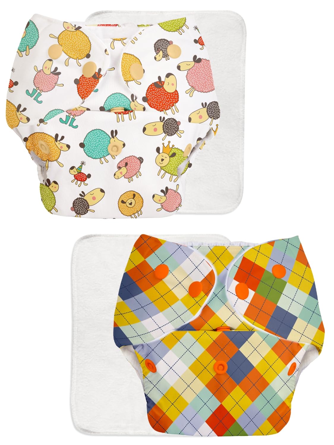 Superbottoms BASIC - Pack of 2 (2 Shell + 2 Insert) Cloth Diaper For Baby | Washable & Reusable | 0-3 Years | Freesize | Adjustable | Reduces Rash | With Quick Dry Pad/Insert - Assorted-image-24