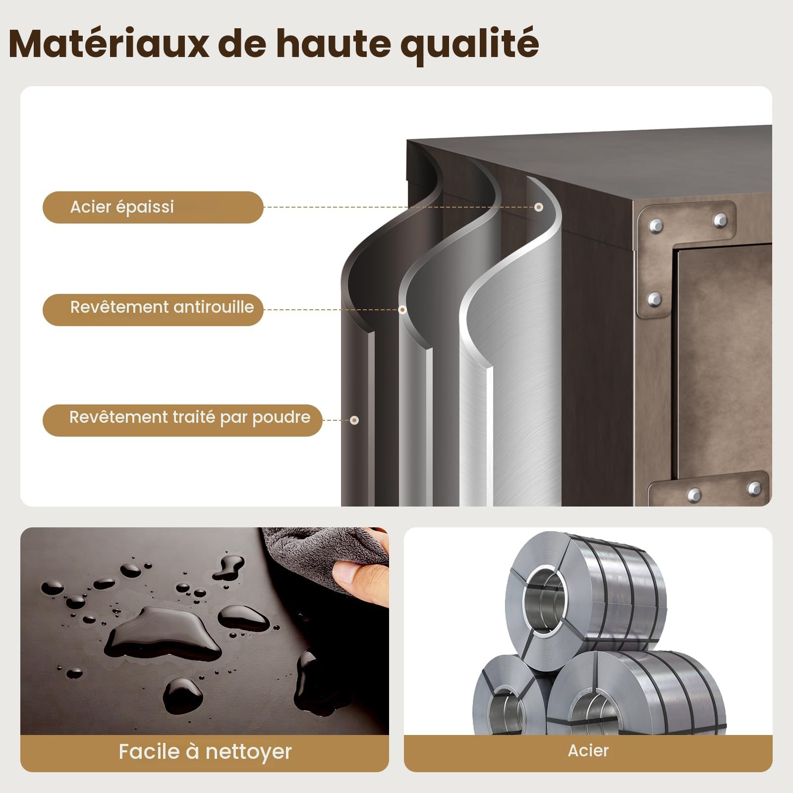 Sightlife Casier Vestiaire 3 Portes Verrouillables, Armoire Métallique de Rangement en Acier pour Employés