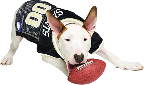 Miniatura 7 de Camiseta para perro de los New Orleans Saints, de la NFL, talla L, el mejor atuendo de camiseta de fútbol americano para perros o gatos, con licencia