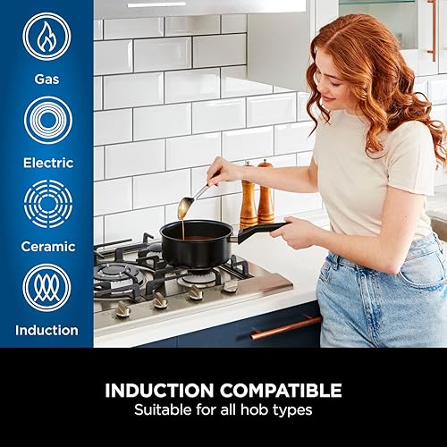 Miniatura 5 de Ninja ZEROSTICK Classic CW55000UK - Juego de sartenes de aluminio, apto para inducción, apto para lavavajillas, horno hasta 356.0 F, tapas de