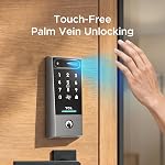 TCL D2 Pro Smart Lock, Palm Vein Reconnaissance Entrée sans clé avec sonnette de porte intégrée, contrôle d'application, verrouillage automatique, batterie rechargeable, pour la sécurité à domicile