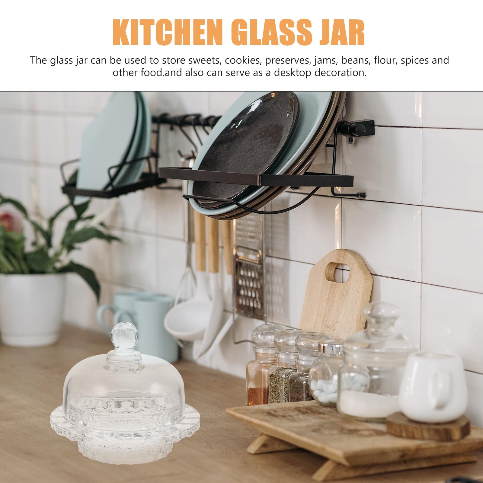 Tarro de Cristal Pequeño con Tapa Hermética Recipiente Transparente para Dulces y Aperitivos Bote Multifuncional para Almacenar Alimentos Secos Cocina y Hogar Vidrio Resistente