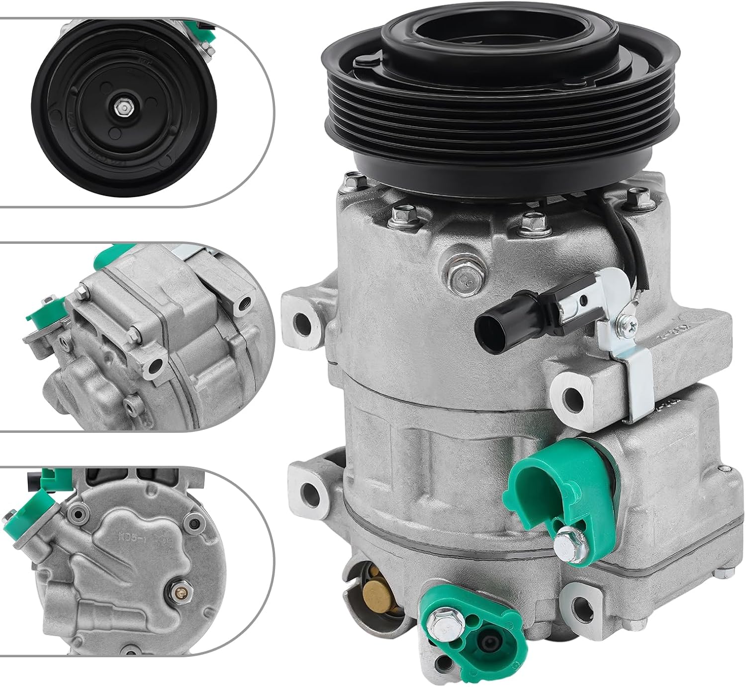 A/C Compressor with Clutch Fit for 2007-2011 Hyundai Azera 3.3L/2007 2008 2009 KIA Amanti 3.8L/2006-2011 Hyundai Azera 3.8L, Air Condition Compressor CO10916C