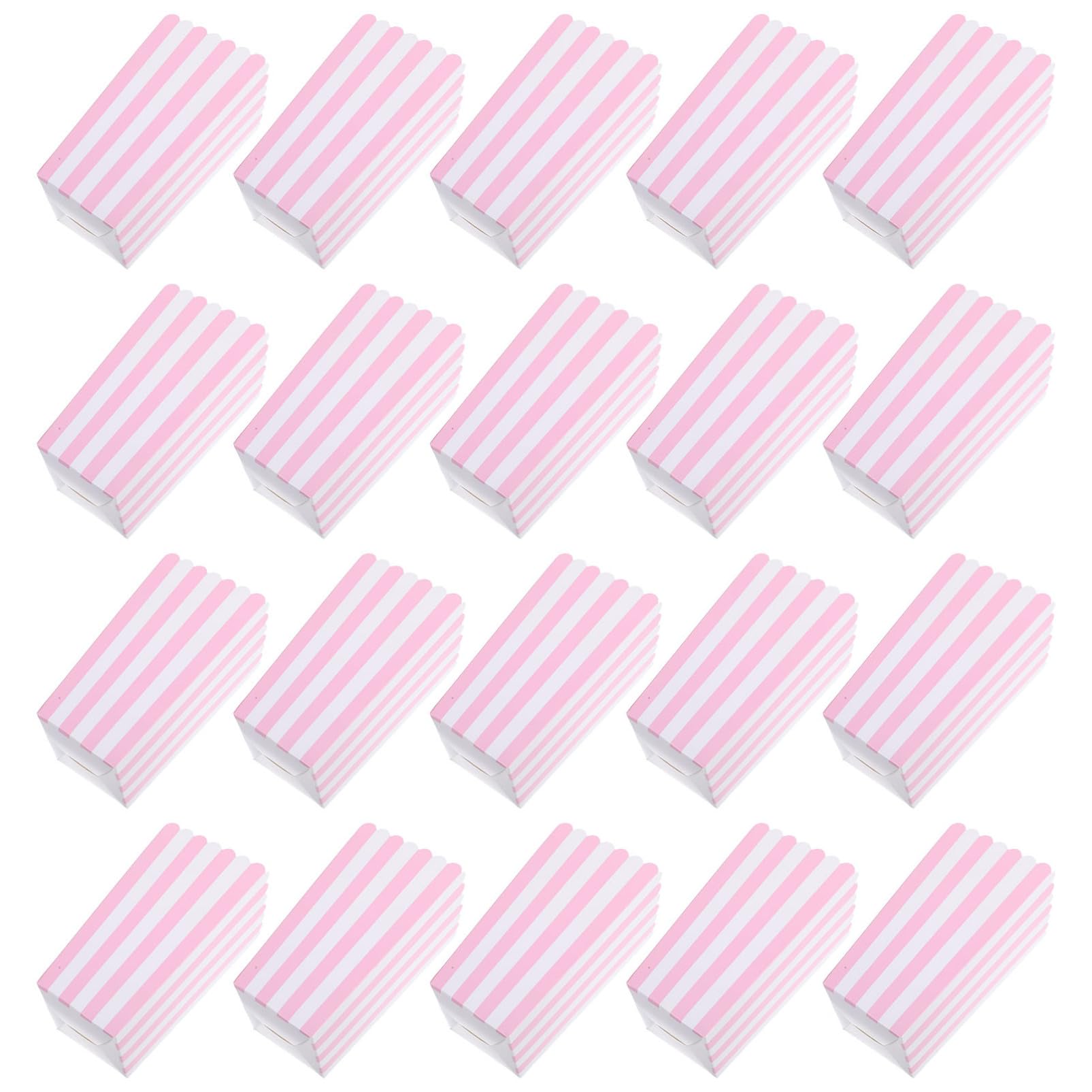 Alipis 40pcs Popcorn Buckets: Striped Paper Container Night Carnival Party - Stackable & Oil-resistant - Paper Bucket for French Fries Candy Cookie