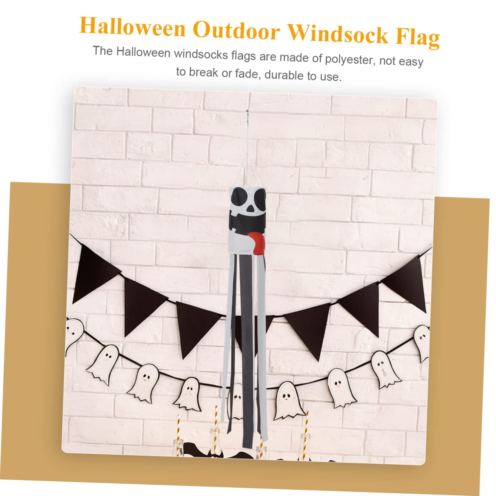 Drapeaux de Halloween pour jardin UKCOCO lot de 8 banderoles d'extérieur