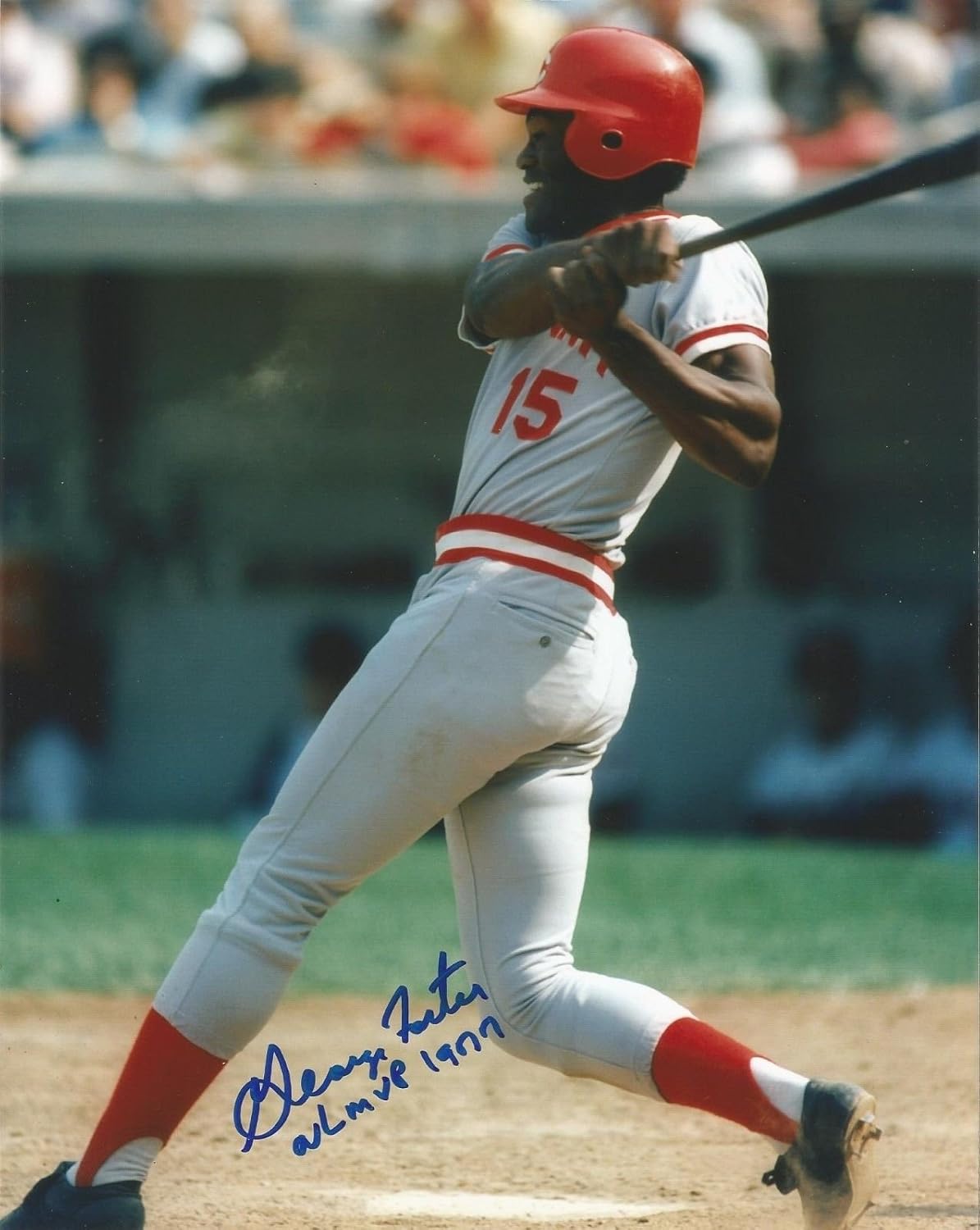 GEORGE FOSTER CINCINNATI REDS NL MVP 1977 SIGNED AUTOGRAPH BAT 8X10 ...