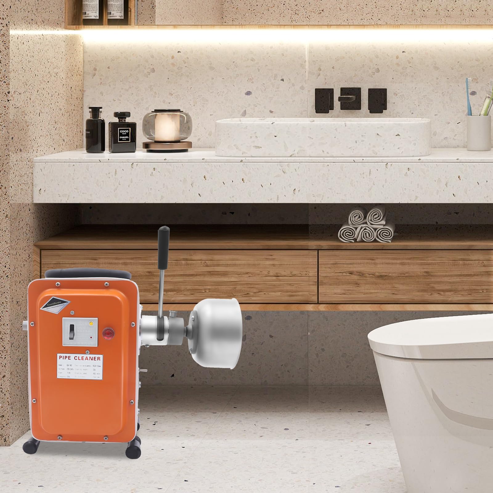Pulitore di scarico, pulitore per tubi, spirale elettrica per acque reflue 750 W, per tubi di scarico intasati, toilette, cucina, bagno, casa, ristorante, ospitalità, regalo per proprietari di case e