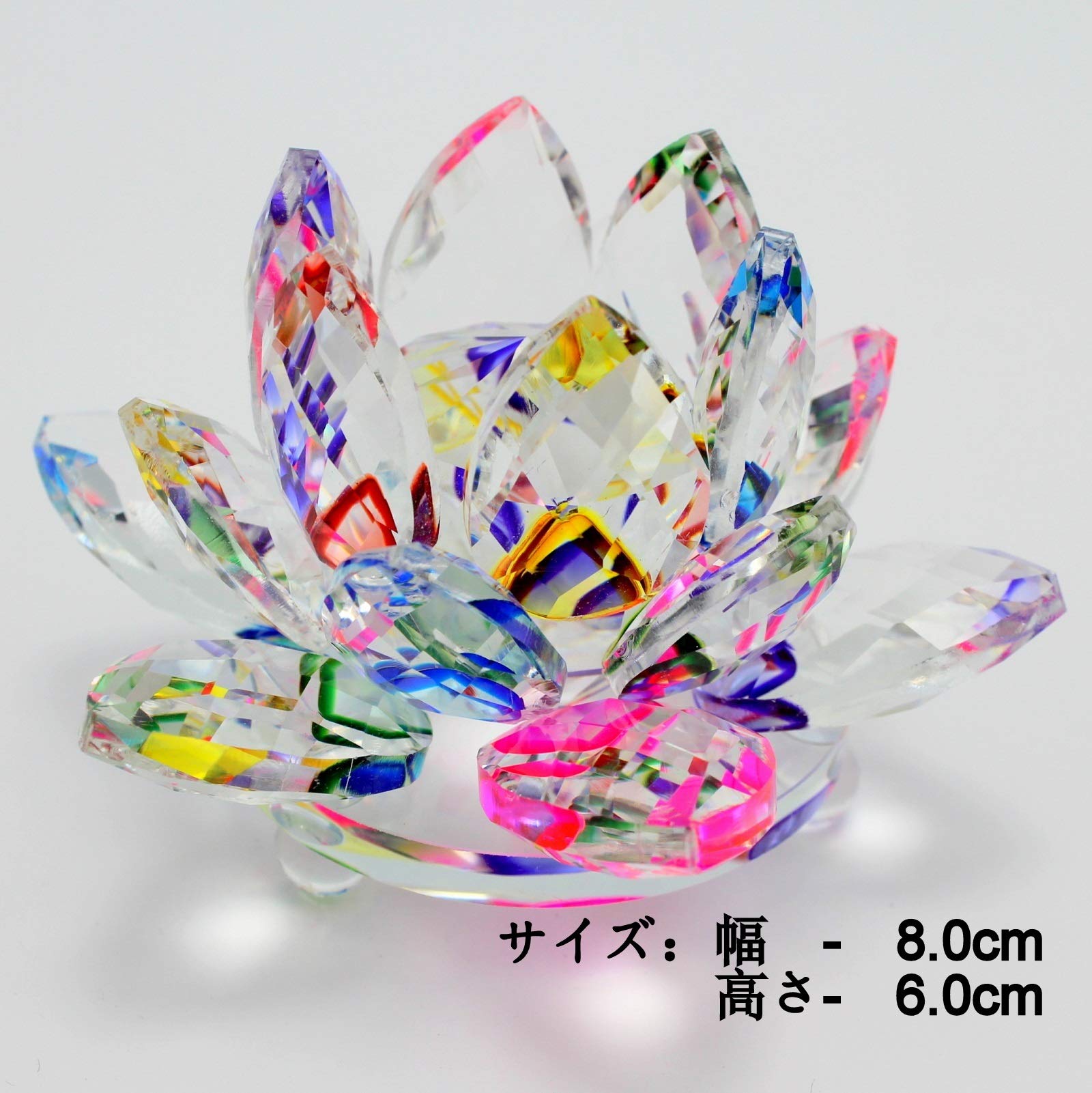 Amazon.co.jp: 開運クリスタルガラス 蓮の花 書道 文鎮 置物 - 水晶7色