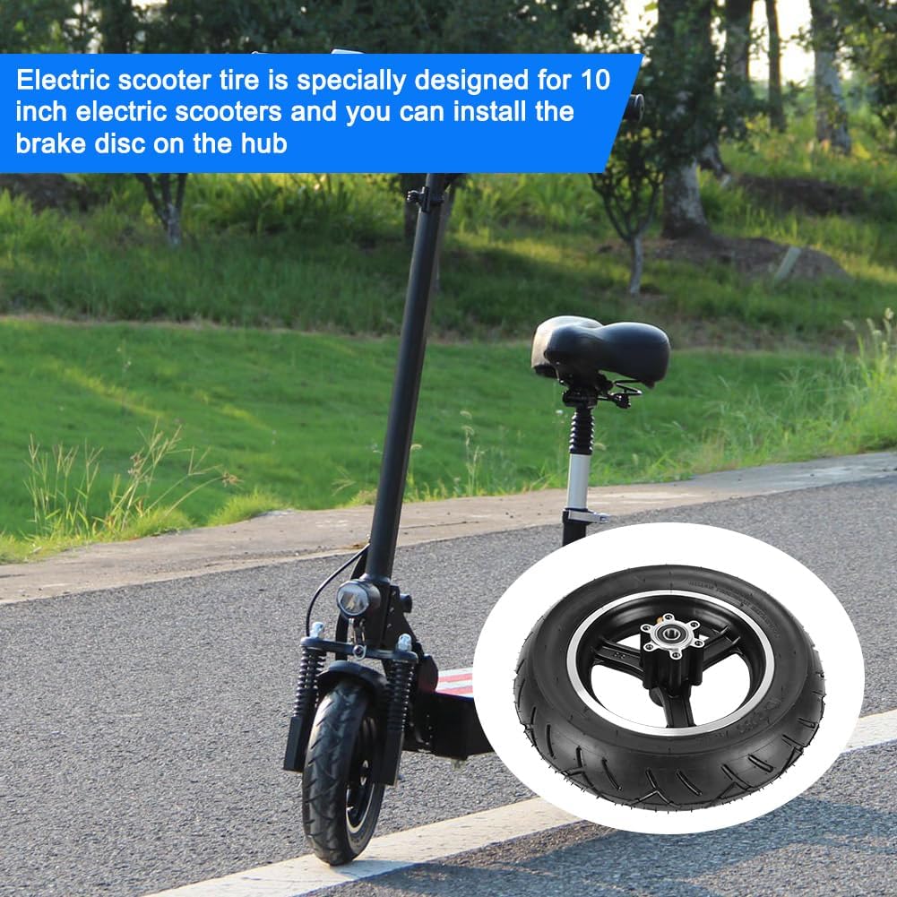 10x2.50 Tire & Hub 10" Scooter Tyre Front Wheel Pneumatic Tire for Smart Self Balancing Mobility Electric Scooter Bike 36v 48v 400w 500w 800w Motor for GOTRAX GMAX with 45° Inner Tube 10x2.5 Set