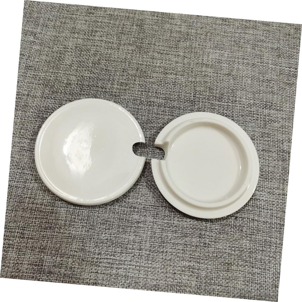Tapa de Taza de Cerámica Color Blanco 5 Piezas, Diseño Boca para Cuchara