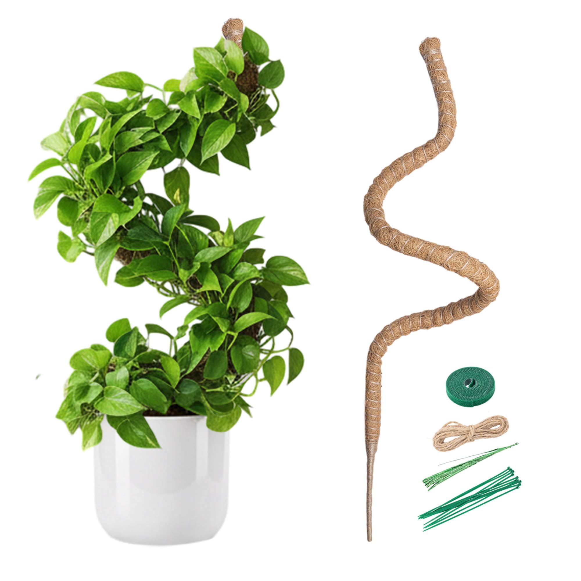Mcbazel Moss Pole,150CM/59inch Bendable Coir Plant Poles for Climbing Plants Support, Indoor Outdoor Cheese Monstera Plant Support with Cable Ties & Plant Tapewith Cable Ties & Plant Tape