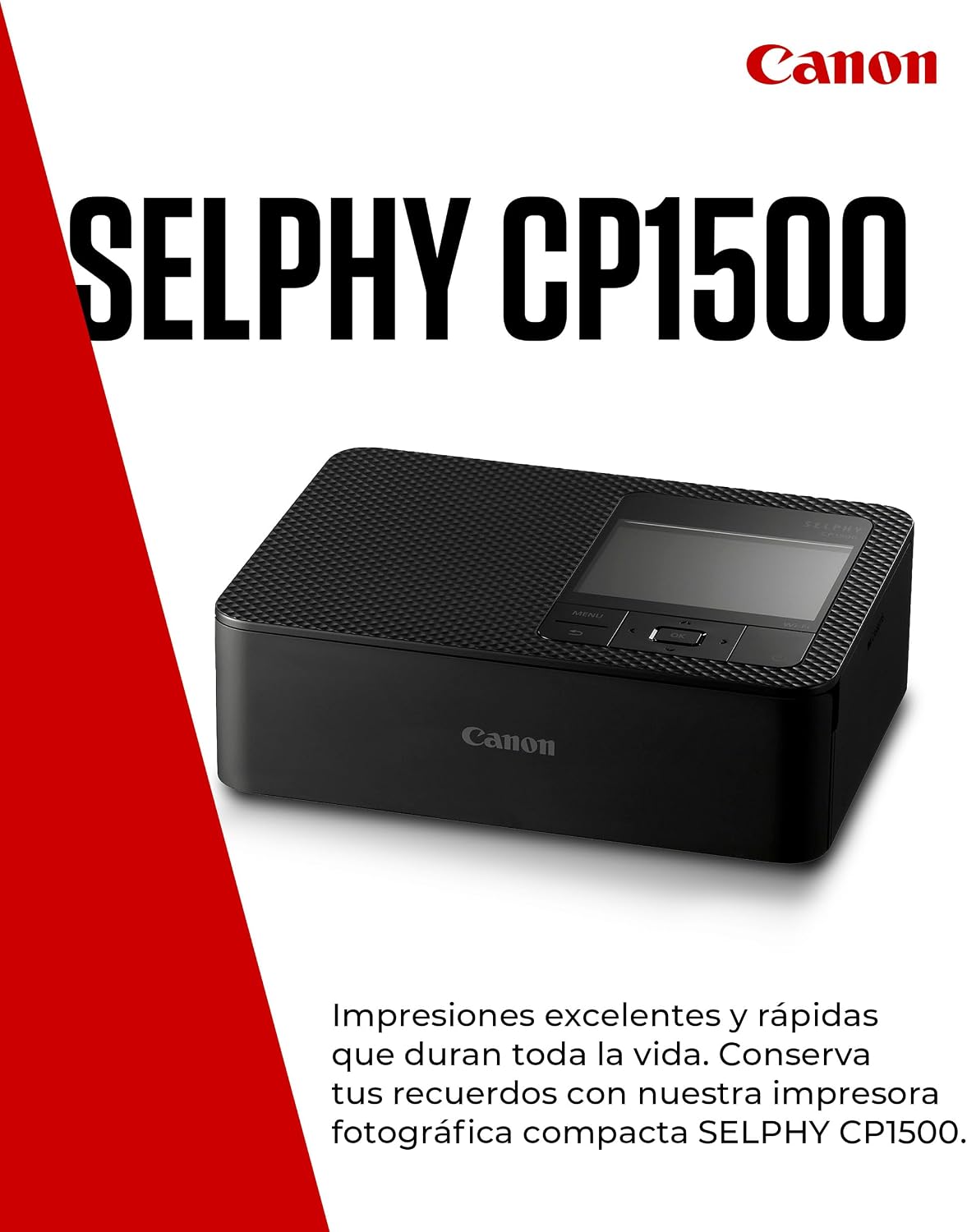 Canon Kit de Papel para Impresora fotográfica portátil SELPHY CP1500, Negro - Impresora Bl - Analyse des détails et conception