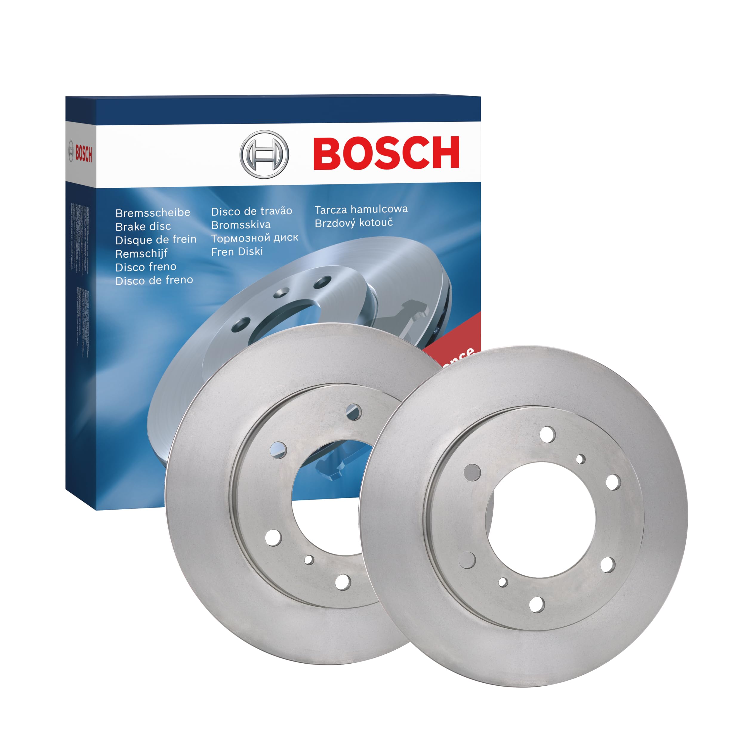 BOSCH Set Dischi Freno BD887 - Dischi Freno Solidi di Ghisa di 290mm - Asse Anteriore - Conformi al regolamento ECE-R90 - Lunga Durata e Anticorrosione - 2 Dischi