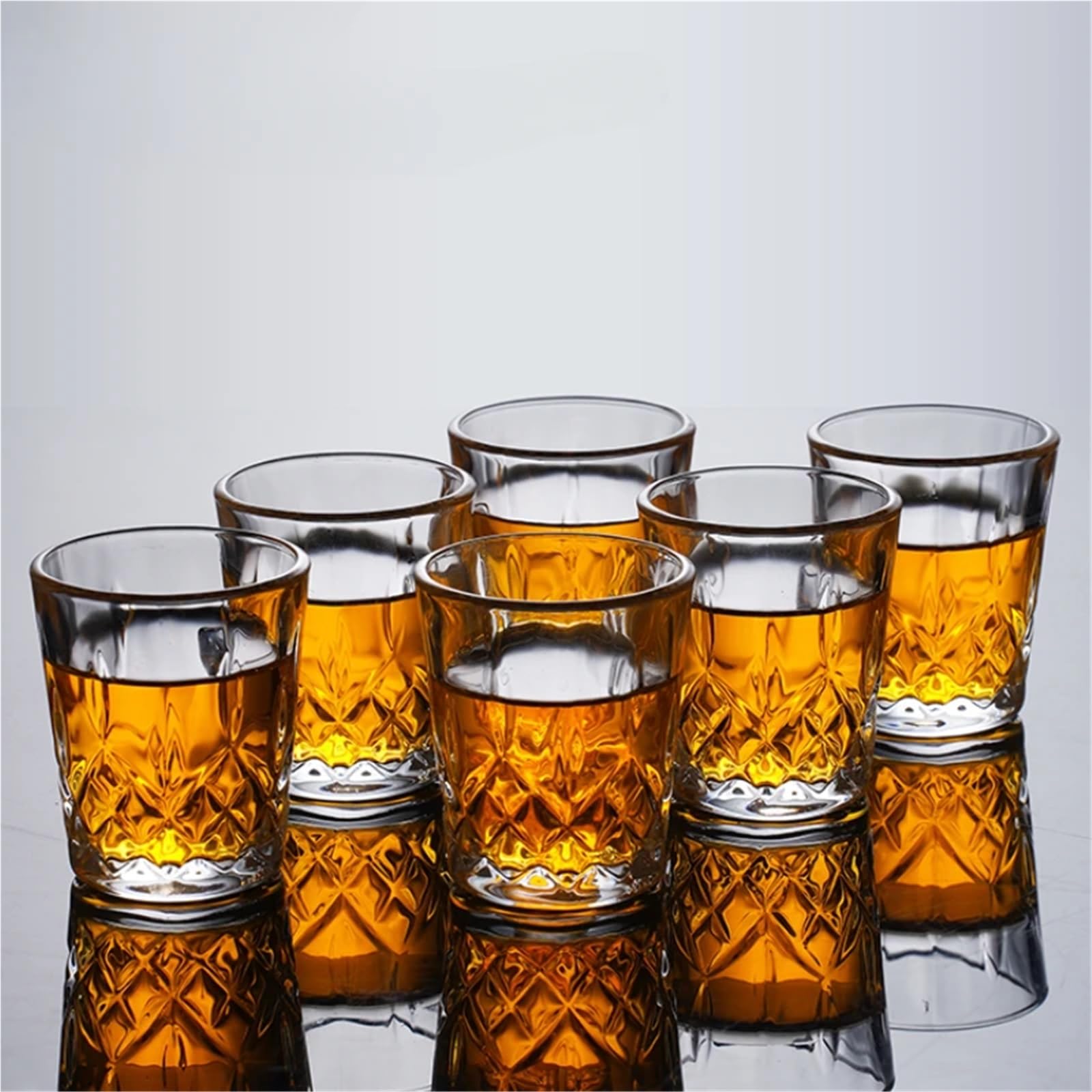Kristallgläser 50 ml geschnitzte Weinglas Bar Whiskey Cocktail Brandy Gläser Trinkgeschirr 6 Stück transparente Tasse Restaurant Kaltgetränkebecher