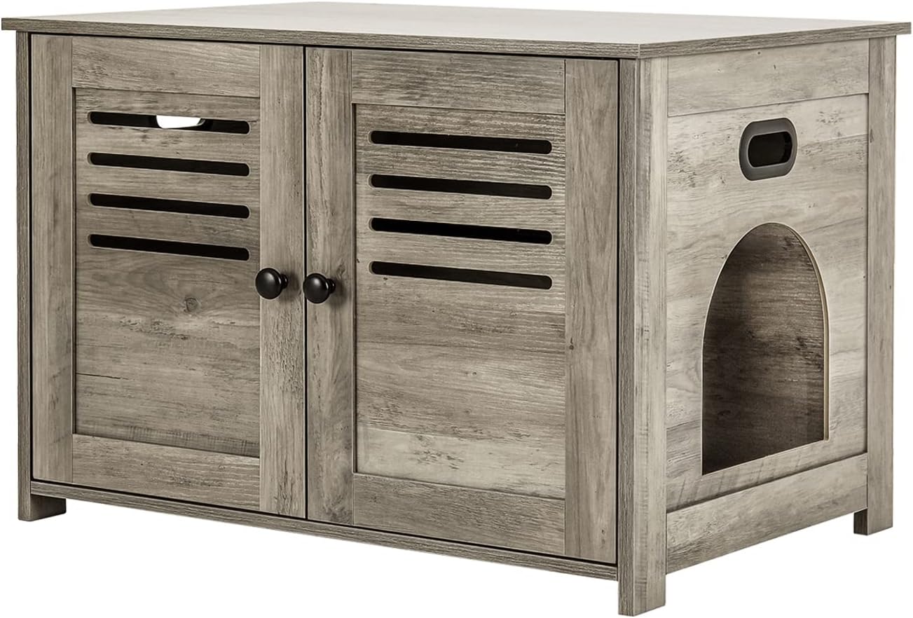 DINZI LVJ Litter Box Enclosure, Cat Litter House with