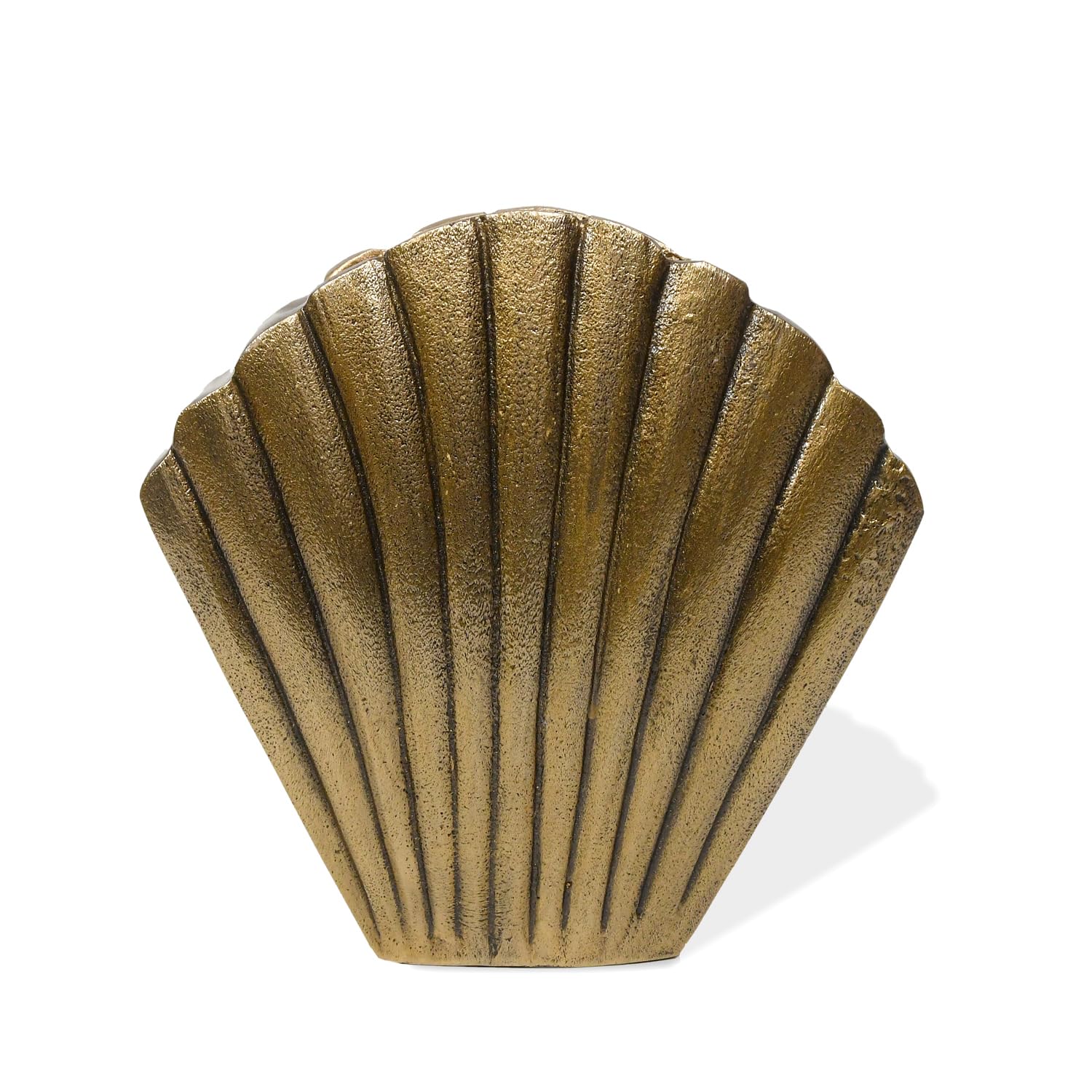 Oceanic Gold Antique Vase - Medium| Metal Glowing Ember for Vintage Home Decor | Decorative Vintage Table Flower Vase for Home Decoration (Gold Antique)