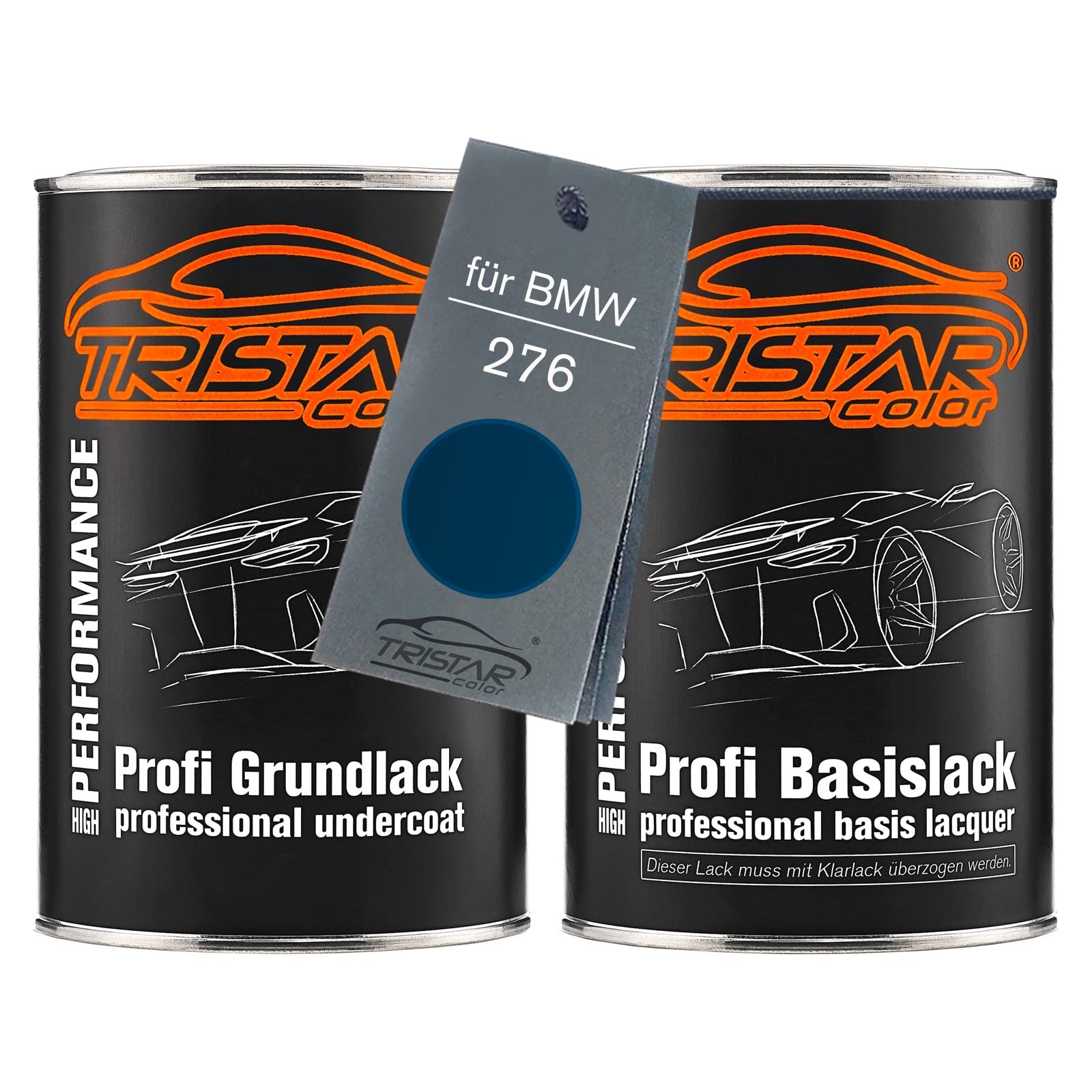 TRISTARcolor Autolack Dosen Set für BMW 276 Avusblau Perl 2,0L | Set aus Grundlack + Basislack, Literware, spritzfertig