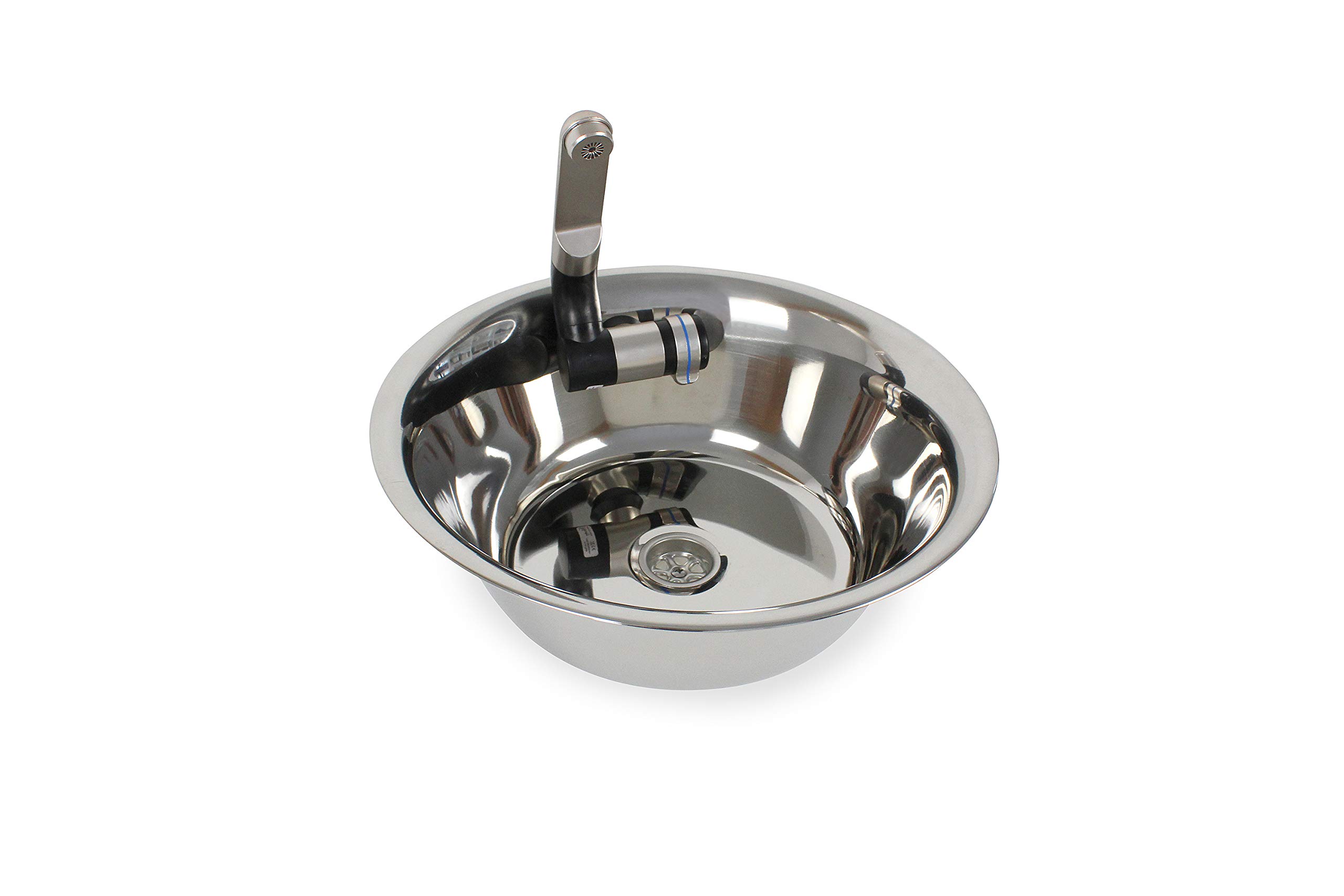 Sistema de agua de 12 V para carro de meriendas, remolque, cocina de camping, juego de montaje, fregadero de 32 cm, bidón integrado de 10 litros (ad-ideen)