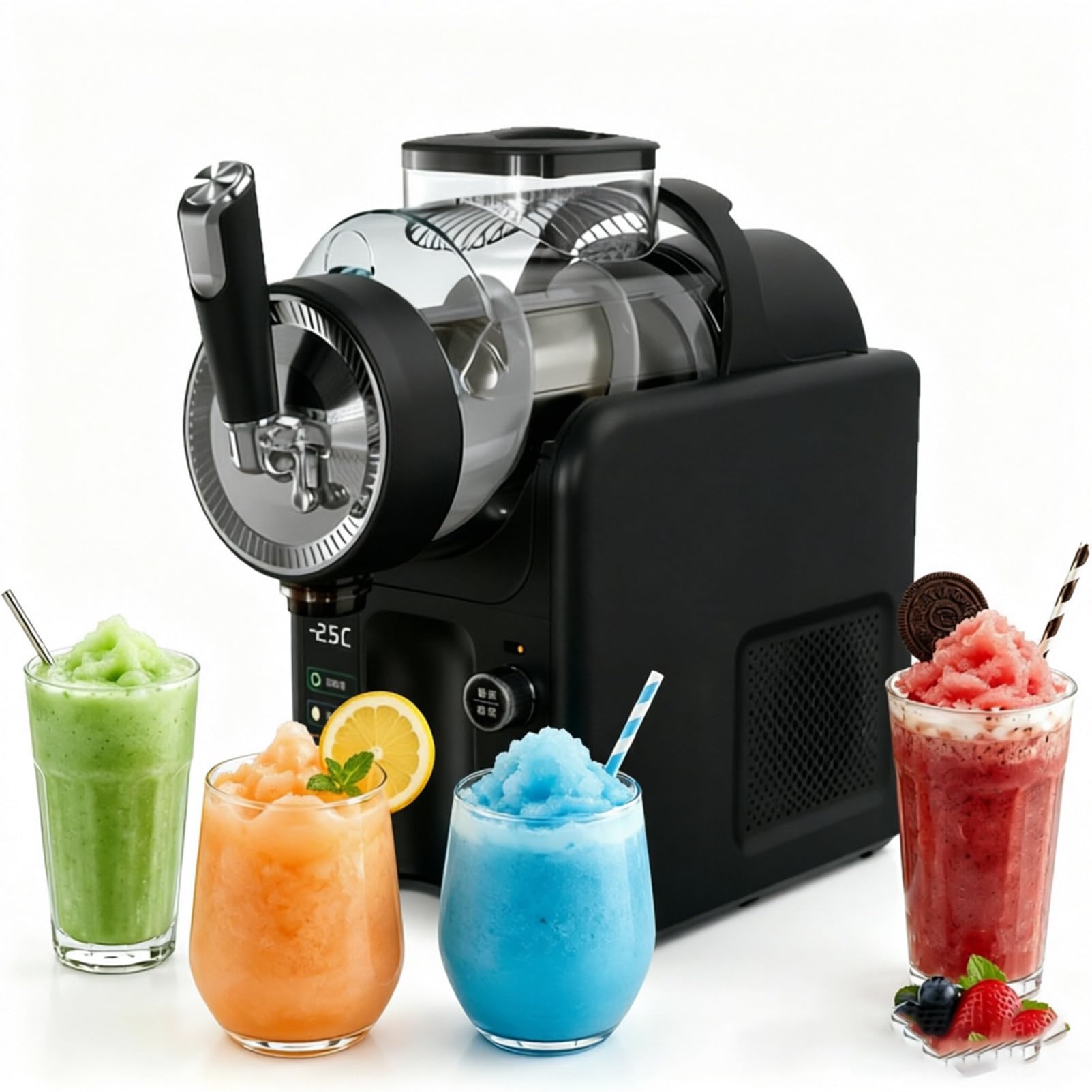 Eismaschine,Softeismaschine,Slush-EIS-Maschine 2 L Black-