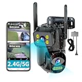 Dual Lens WiFi Security Camera Outdoor, 2.4G/5G PTZ Outdoor Plug-in Camera Auto Tracking,Home Security Surveillance System,WiFi,Night Vision,7/24 Recording