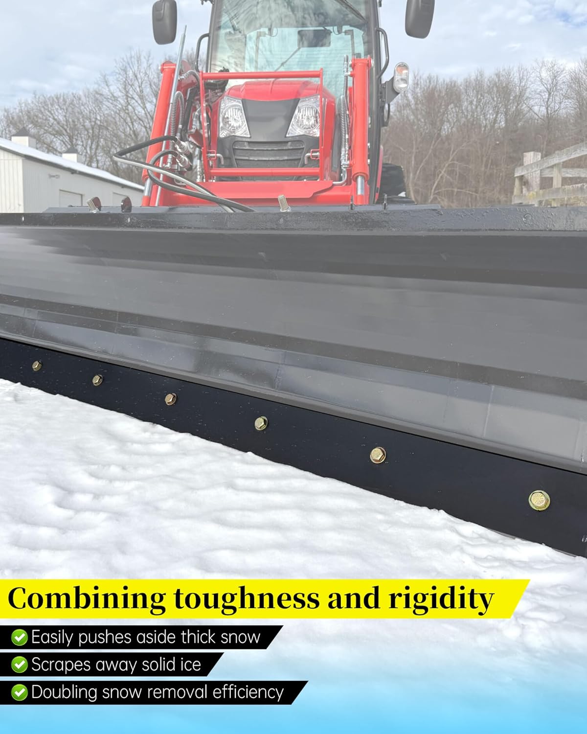 48 x 4 x 3/4 Inch Polyurethane Snow Plow Cutting Edge Fit for ATV Tractors, Skid Steers & UTVs Snow Pusher Cutting Edge, Heavy Duty Replacement Blade for Front Snow Blade Plow