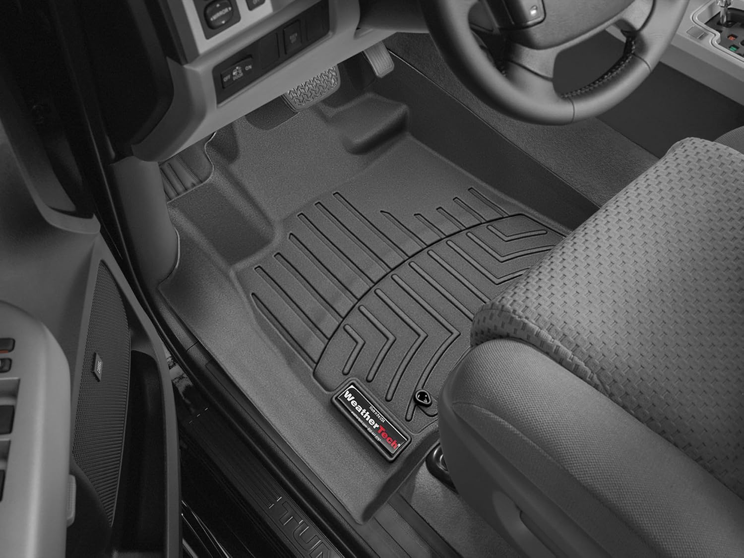 WeatherTech Custom Fit FloorLiners for Toyota Sequoia, Tundra, Sequoia - 1st Row (442771), Black