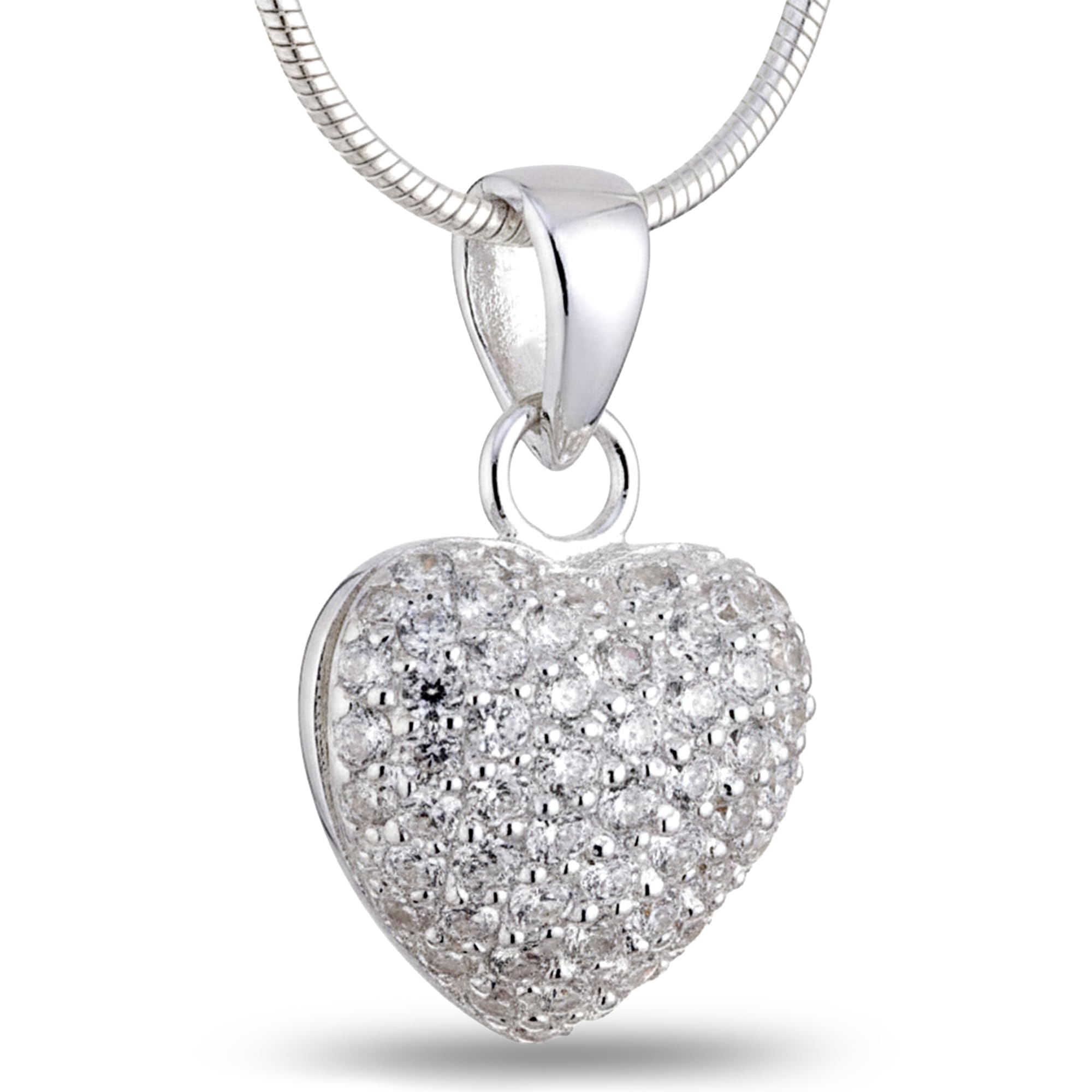 Vinani Herz Halskette 925 Sterling Silber mit Zirkonia AHH-S