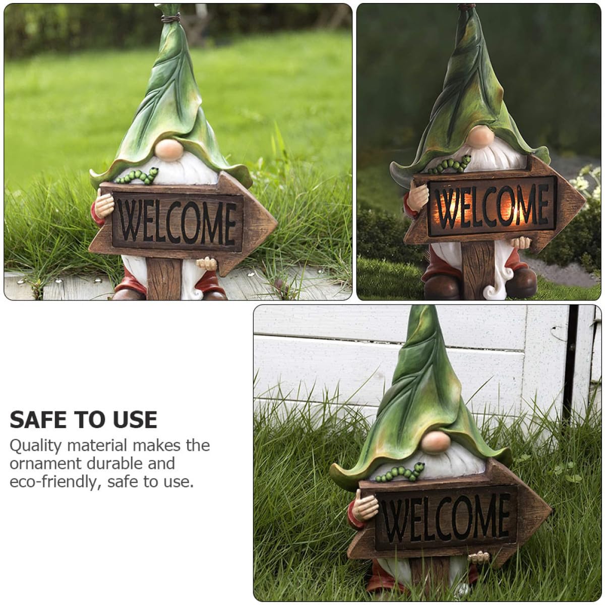 SEWACC Lámpara Solar De Resina Sin Rostro Para Jardín, Luces Exteriores Decorativas Para Patio y Césped, Diseño Bola De Vidrio, Iluminación Ambiental Para Exteriores