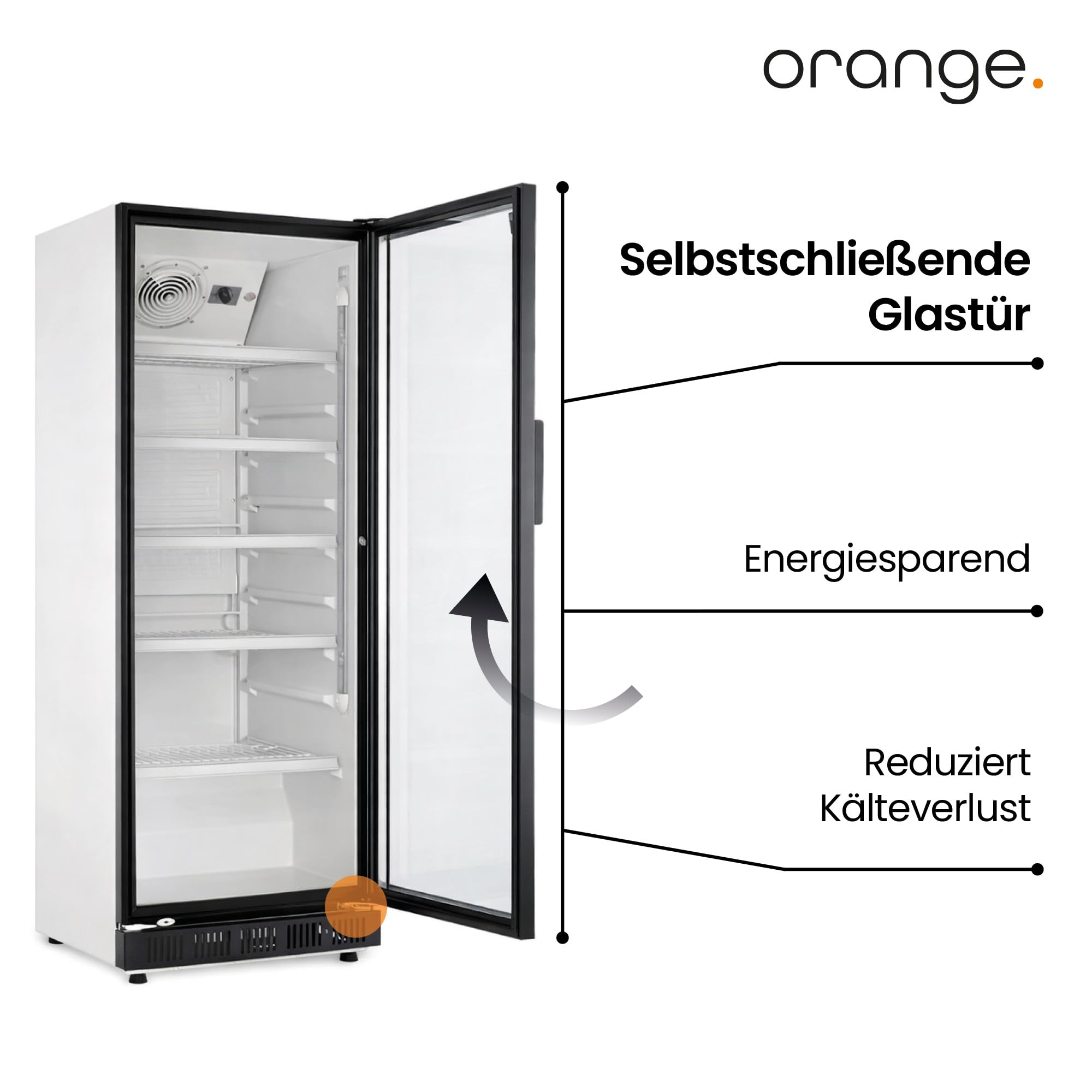 Profi-Getränkekühlschrank 230L Umluftkühlung Glastür Abschließbar LED-Beleuchtung 50cm Weiß-Schwarz