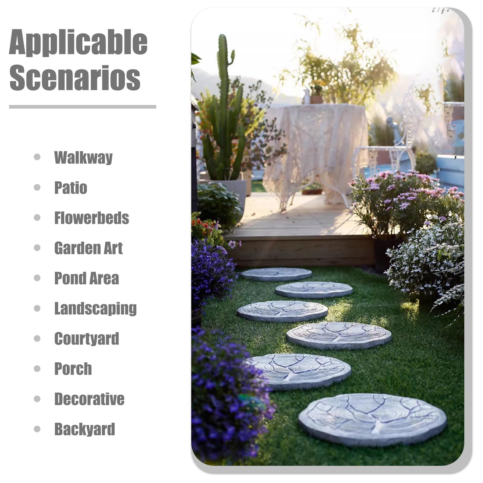 Pietre da Giardino Pietre per Passerella per Gradini Esterni 1 Pz 6 Pz, Kit Trampolino In Resina con Motivo ad Albero, Pietre per Lastricati Rustiche per Pavimentazioni del Cortile, Pietre Decorative(