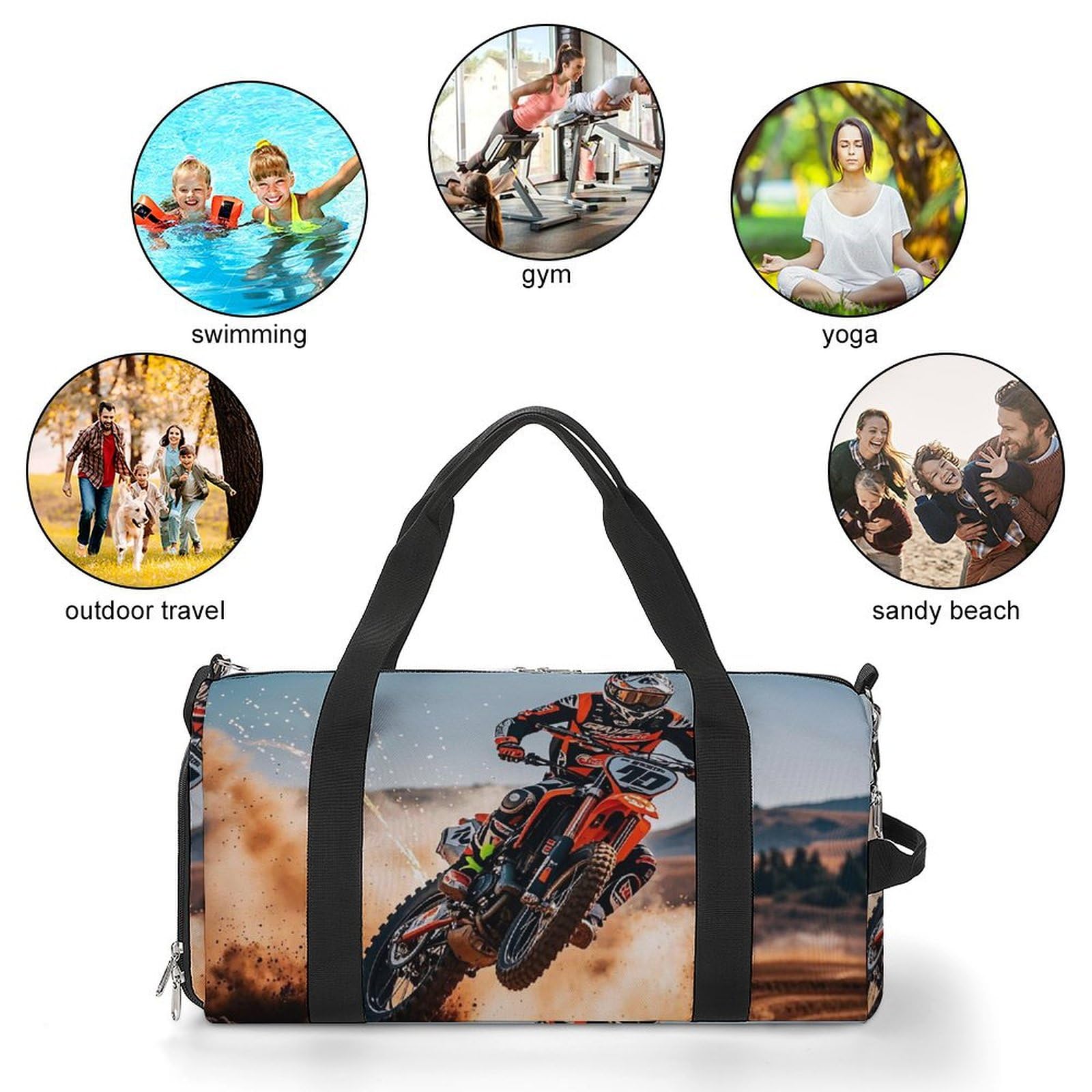 Borsa sportiva da palestra per moto da uomo e donna, impermeabile, grande borsa da viaggio per allenamento