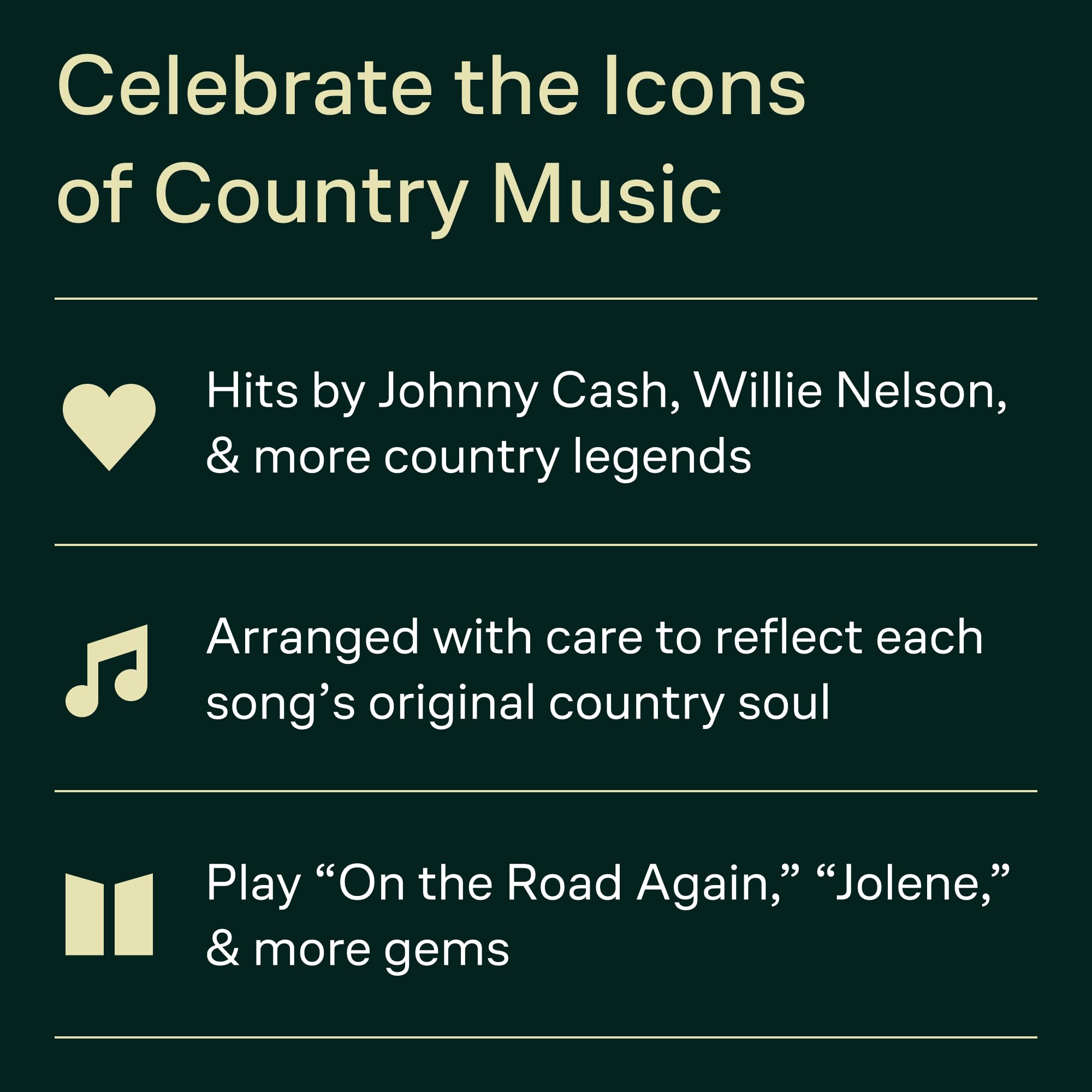 The Great American Songbook - COUNTRY Music and Lyrics for 100 Classic Songs: Music and Lyrics for 100 Classic Songs, Piano, Vocal, Guitar