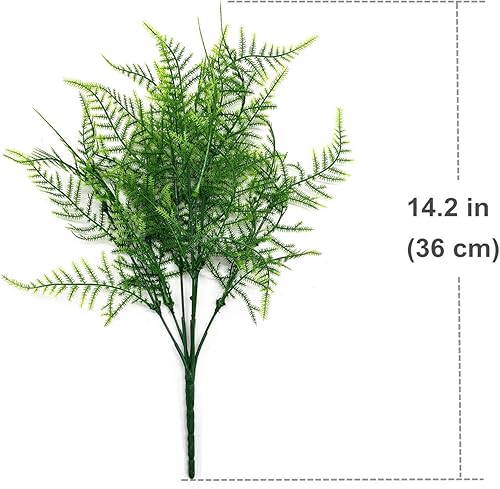 Miniatura 5 de CATTREE Plantas artificiales, plantas de plástico, arbustos, helechos, hierba, arbustos, hojas falsas, boda, hogar, jardín, terraza, centros de