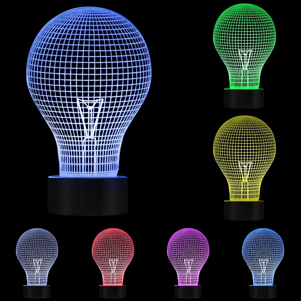 Bombilla Iluminación novedosa Lámpara eléctrica Tecnología anticuada Creatividad Luz nocturna brillante Lámpara de mesa de bajo consumo con colores Señales luminosas intercambiables Regalos para ami