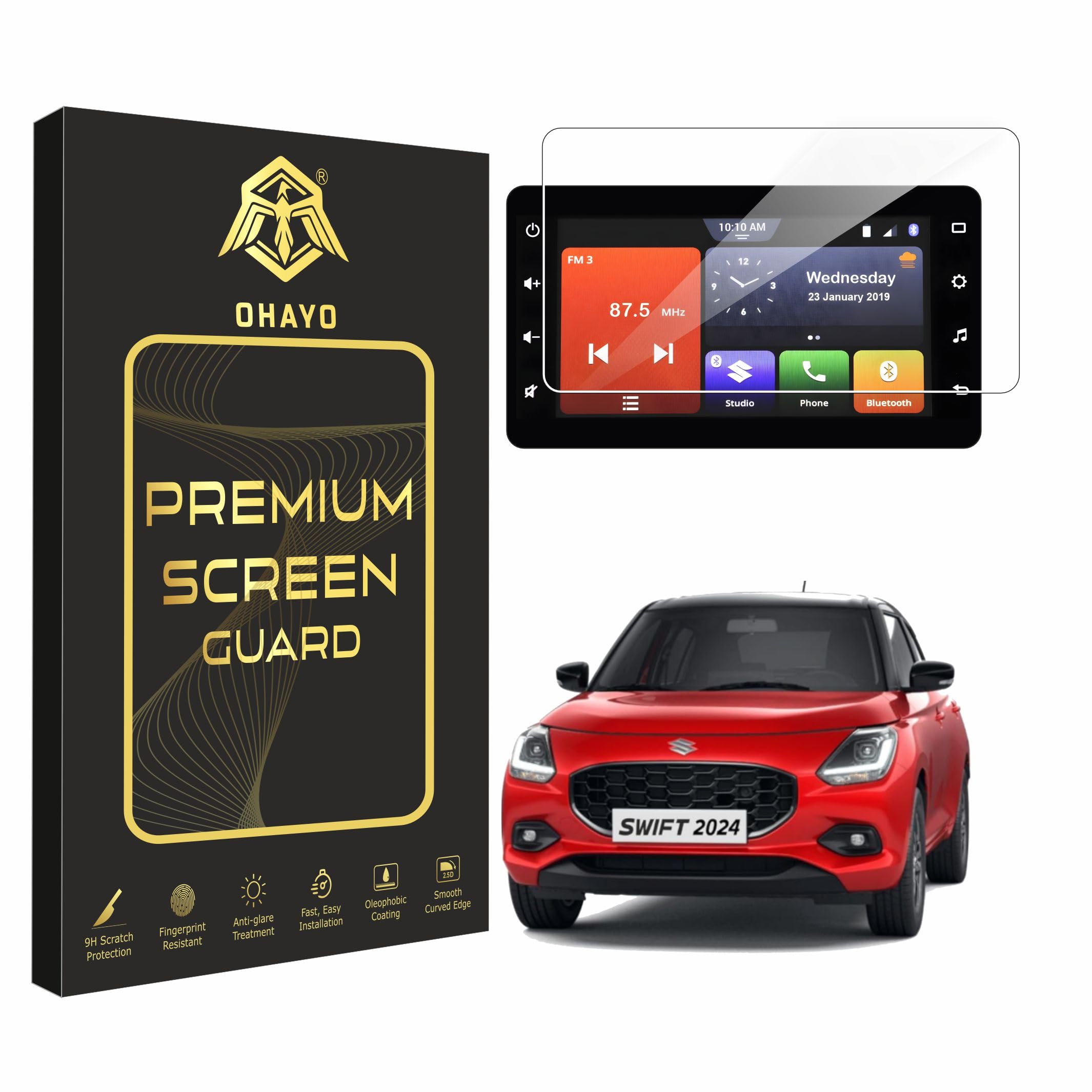 OHAYO Touchscreen Screen Guard for Maruti Suzuki Swift 2024 Facelift | 7 Inch Infotainment Display Protector for VXI, VXi(O), ZXi | Car Accessories (Not Tempered Glass)-image-40