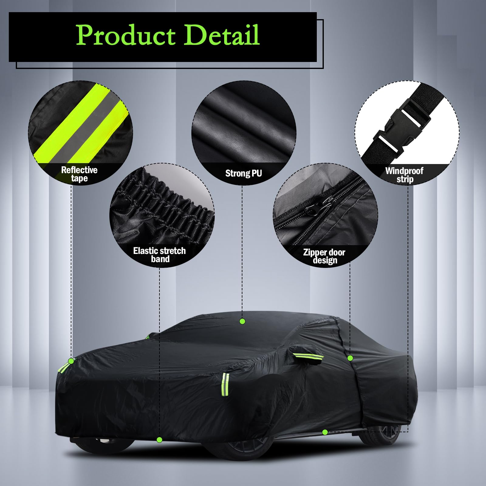 Car Cover Custom Fit for Ford Mustang 1994-2025 for Chevy Camaro 2010-2025 Waterproof All Weather Full Exterior Cover — view 3
