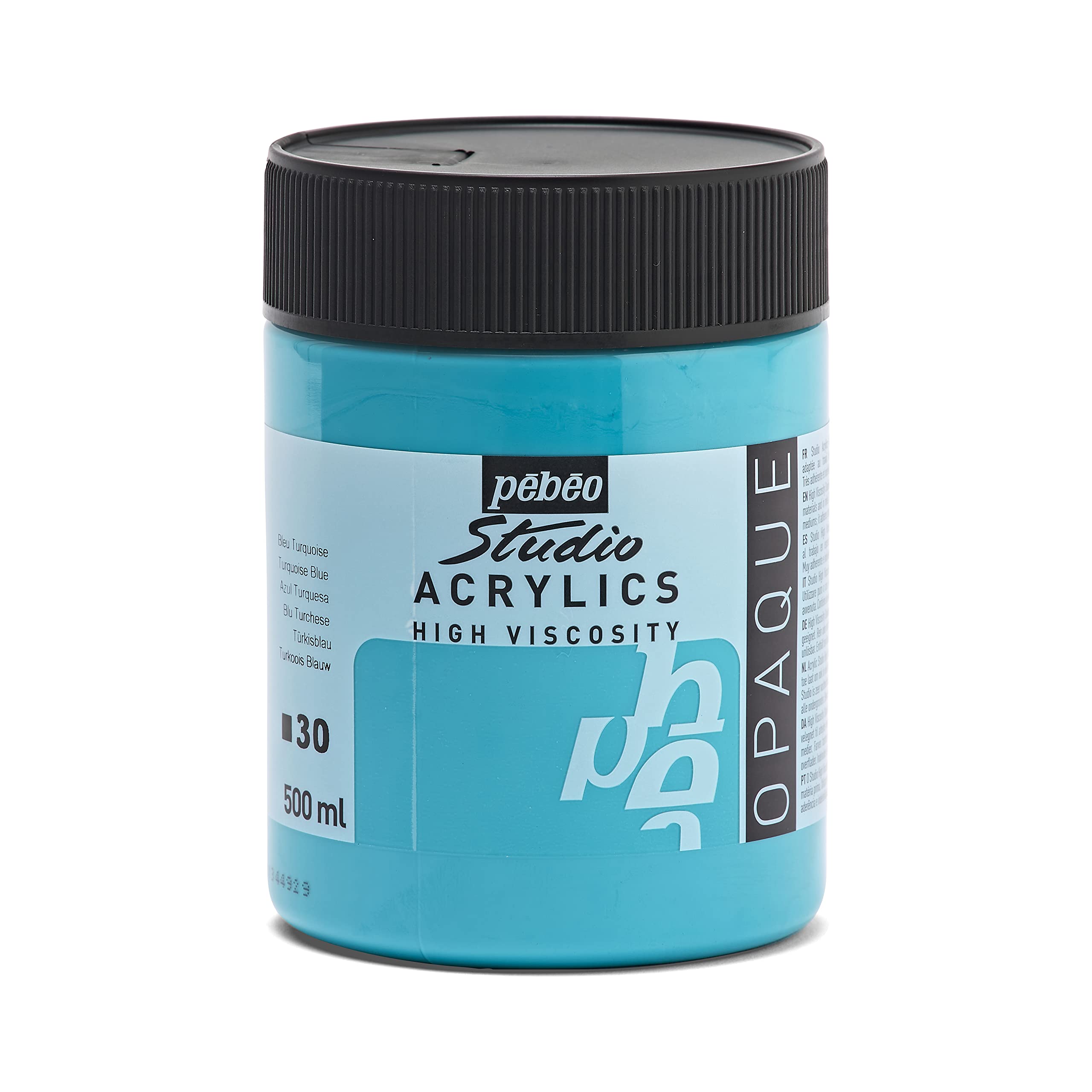 Pébéo - Studio Acrylics Fine Acrylic - Acrylic Paint - Blue Acrylic - Turquoise Blue, 500 ml, (Pack of 1)