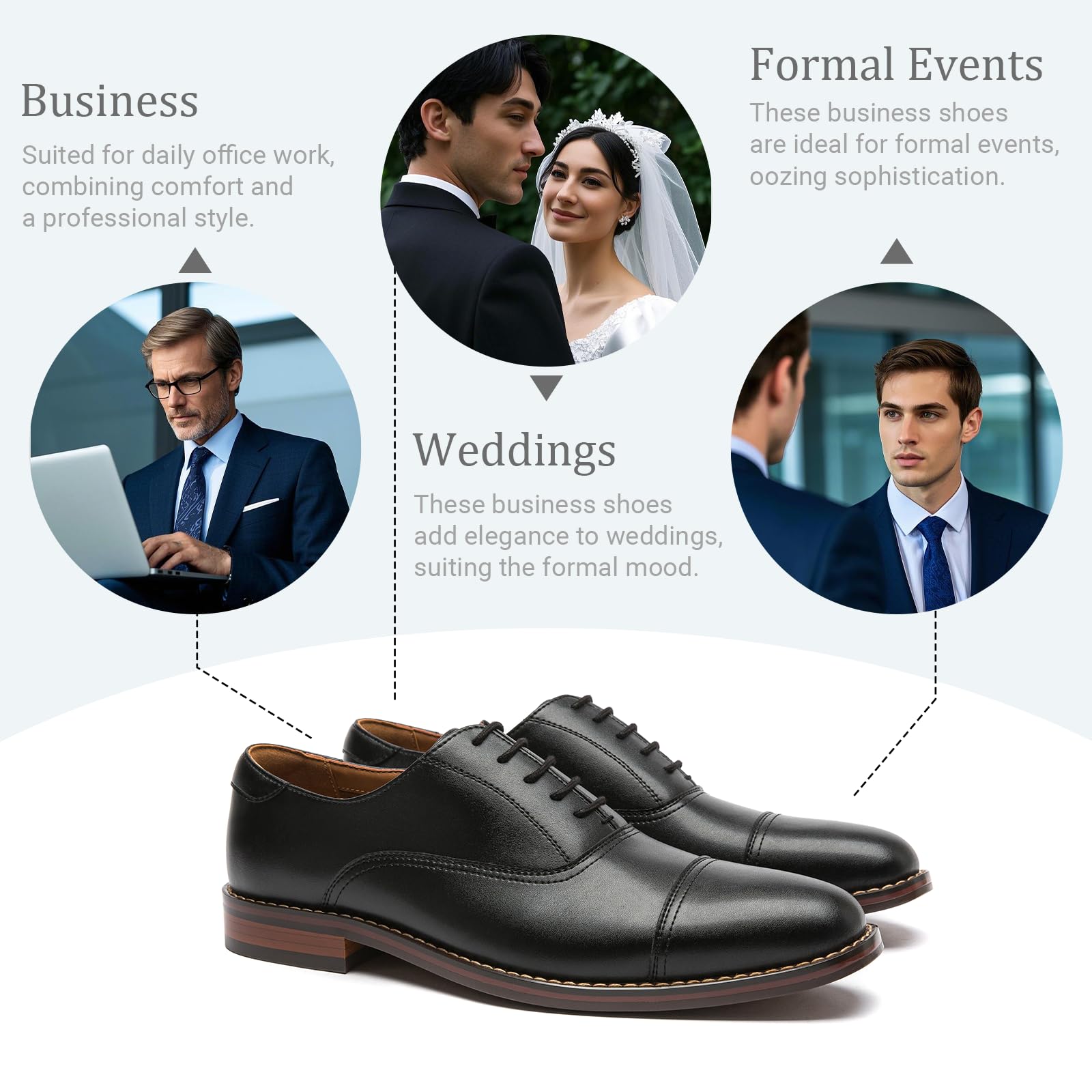 Chaussures Oxford en cuir pour homme – Qualité supérieure, ajustement confortable et design antidérapant