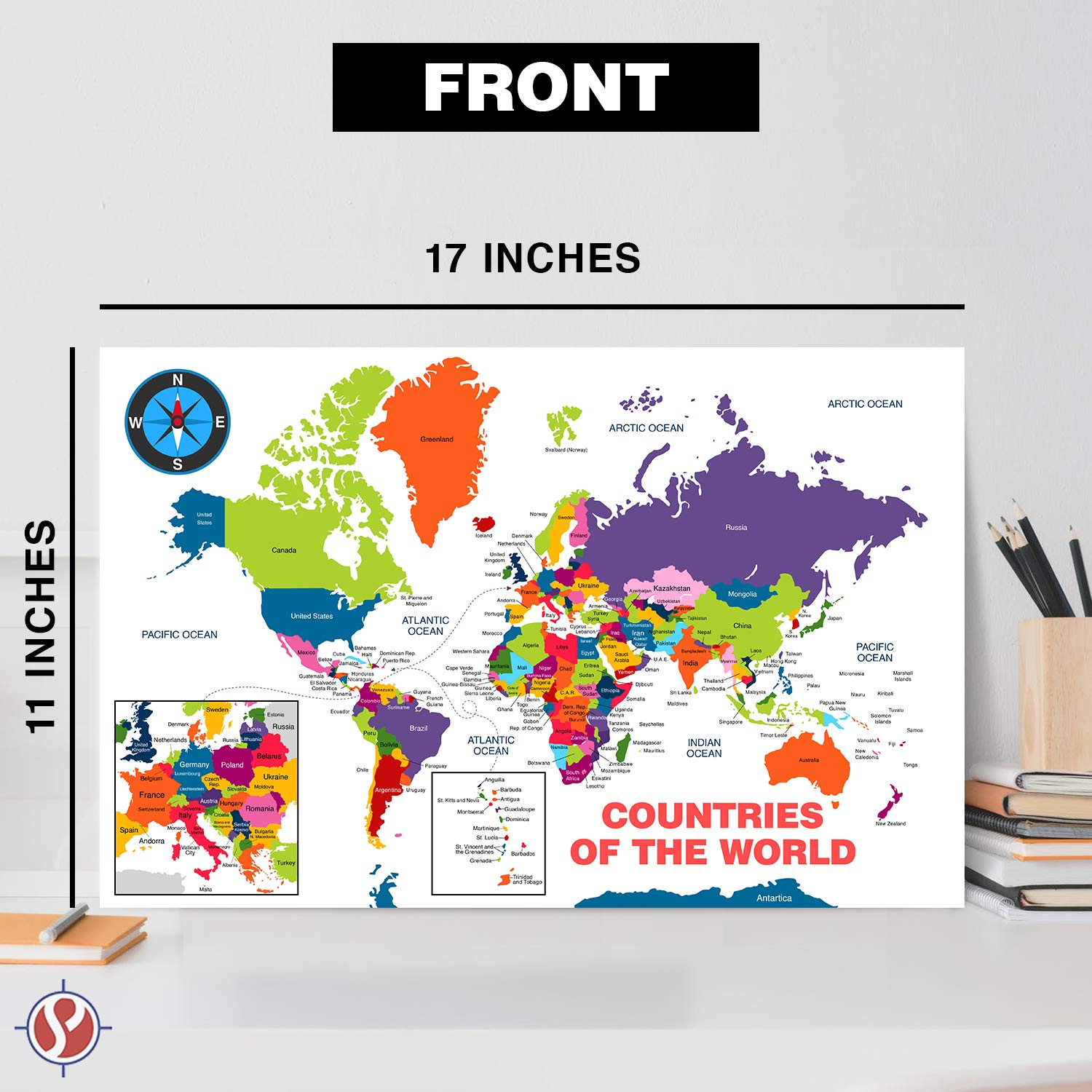 Amazon | すべての国と世界の国旗教育地図 | 子供と大人のための