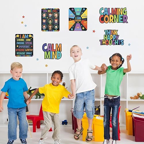 Miniatura 6 de Juego de tablones de anuncios de esquina para decoración de aula, tabla de sentimientos, salud mental, gestión de sentimientos, póster para jardín