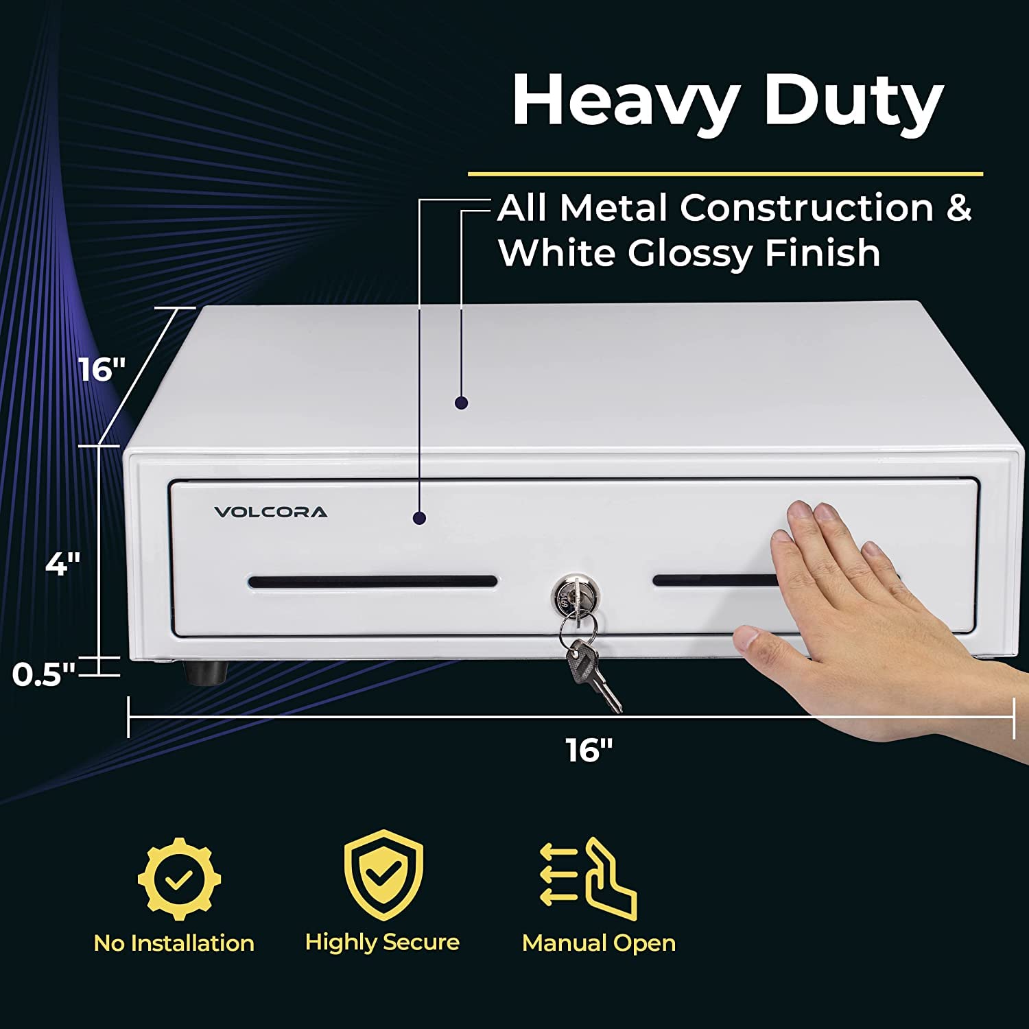 POS マシン用キャッシュレジスター引き出し、5 枚の紙幣/4 枚のコインスロットを備えた手動プッシュオープンティル、取り外し可能な  小型で一体型のキャッシュレス決済端末 オススメ3機種 – フリーランスに役立つSaaSサービス紹介 by オオサカンスペース