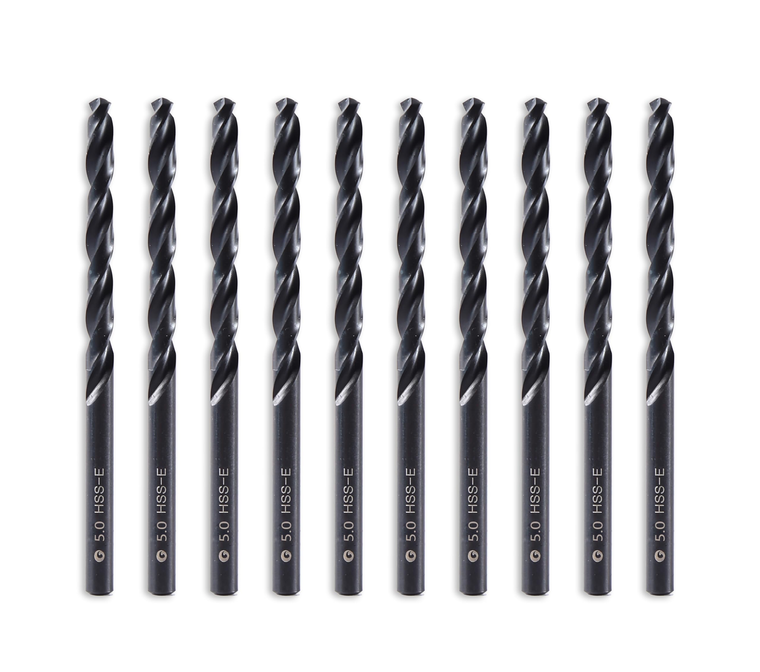 DelitonGude 5.0mm HSS M35 Cobalt Twist Drill Bit for Hardened Steel, High Speed Steel, Set of 10,Suitable for Steel,Stinless Steels, Cast Iron and Other Metals(UK-5.0mm) — image 1