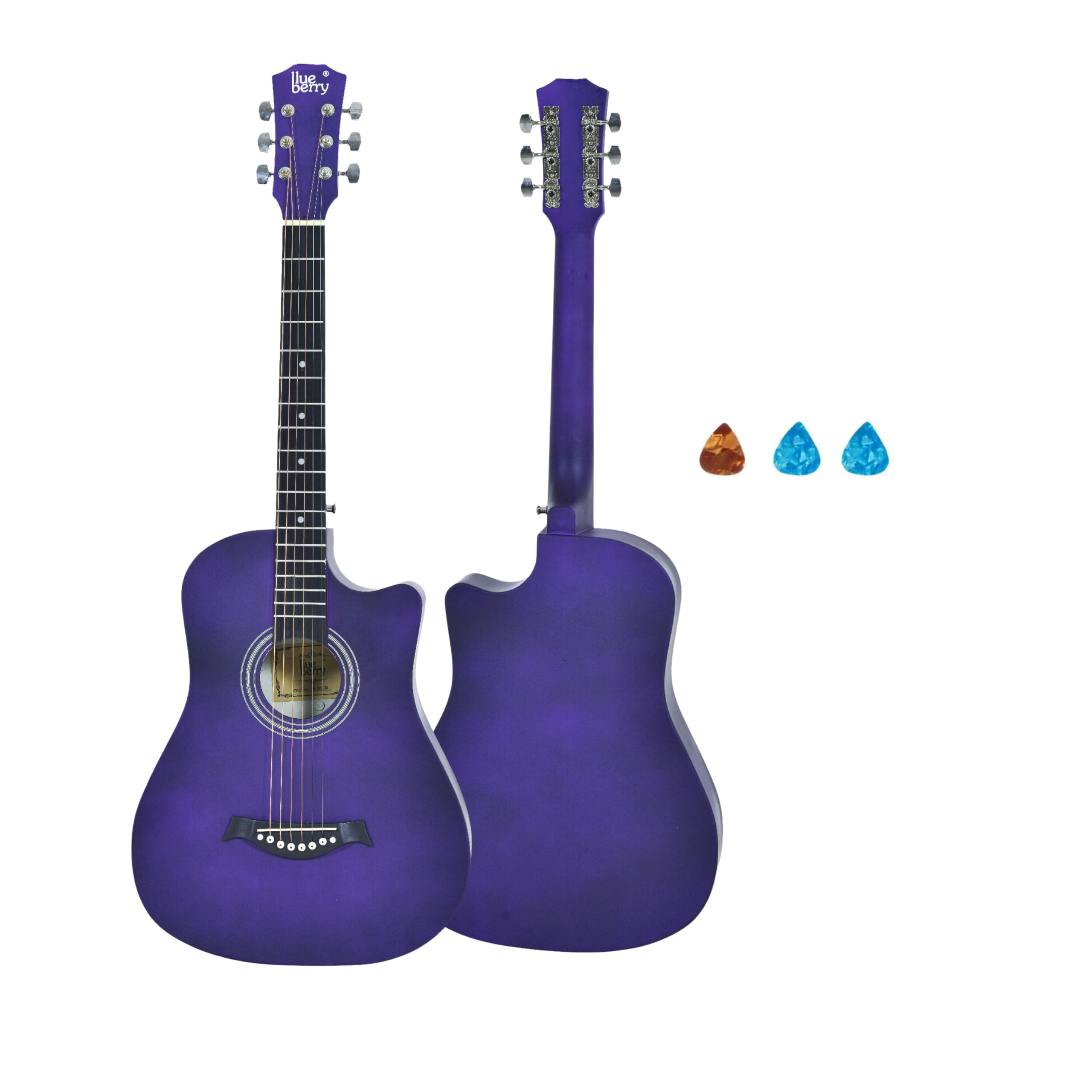 BLUEBERRY B-38CM 38 Inch Purple Acoustic Guitar Kit - Image 1